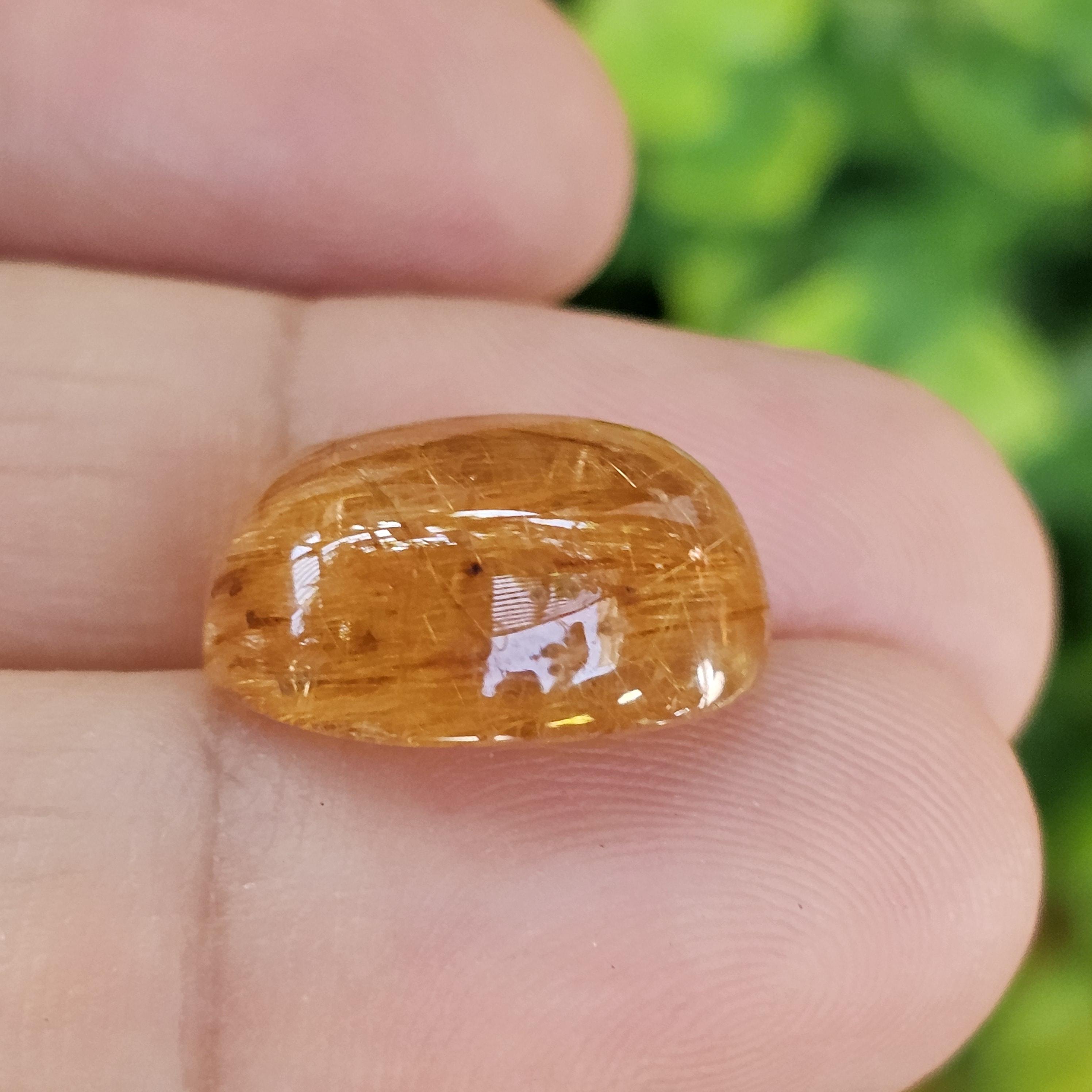 ไหมทอง ควอตซ์ Golden Rutilated Quartz 11.98 กะรัต Cts.พลอยแท้ อัญมณีมงคลประจําวันเกิด เครื่องประดับพลอย