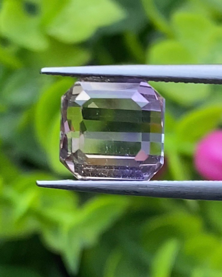 พลอย อเมทริน Natural Ametrine 3.98 กะรัต (Cts.) พลอยแท้ อัญมณีมงคลประจําวันเกิด เครื่องประดับพลอย