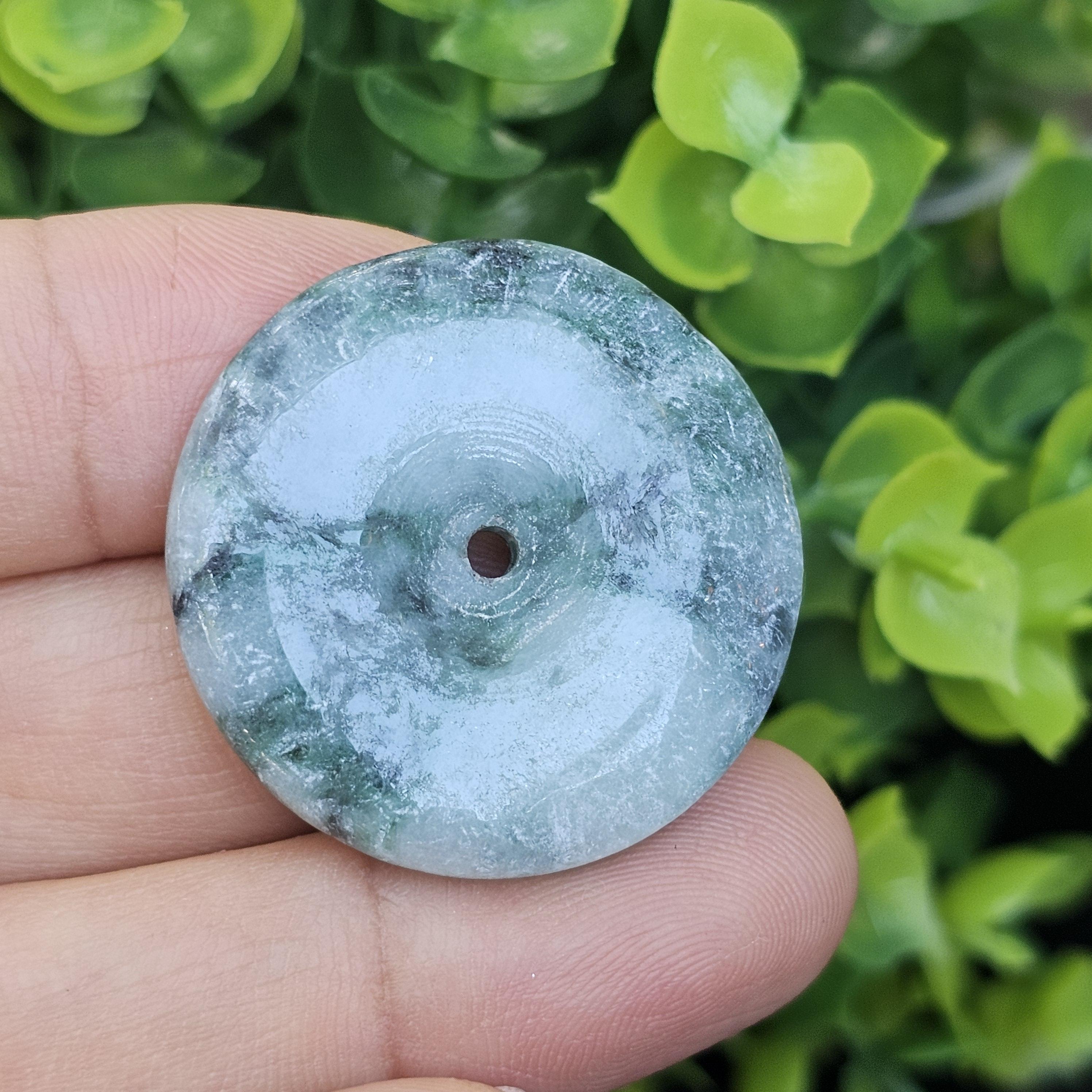 หยก พม่า แท้ Jade จี้โดนัทหยก (Bi-dise jadeite) พม่า (Myanmar) 57.20 กะรัต (Cts.)