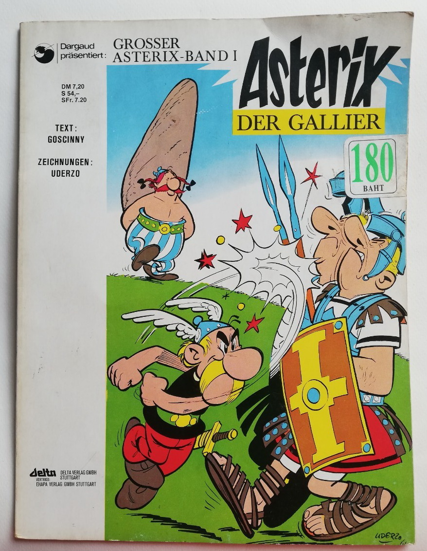 นิตยสารการ์ตูนภาษาเยอรมัน **สภาพเก่าเก็บ มีตำหนิบ้างตามภาพ ,GROSSERpräsentiert: ASTERIX-BAND I, Asterix Der Gallier