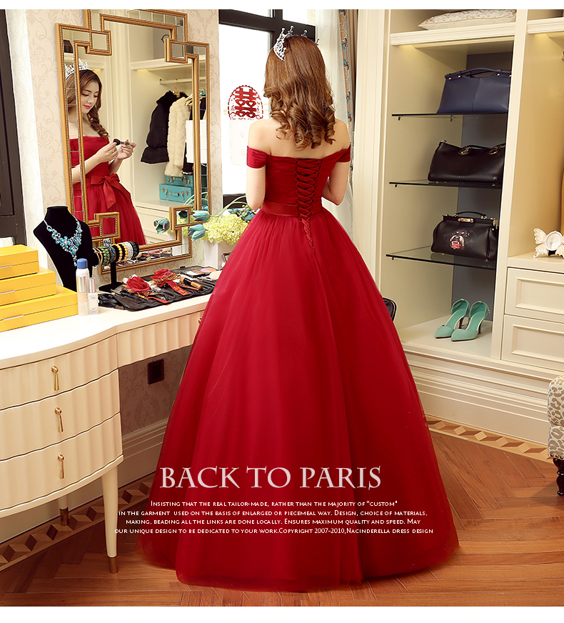 Pre-order ชุดราตรียาว ไหล่ปาด แต่งโบว์คาดเอว กระโปรงตาข่าย ตีเกล็ดช่วงอก เชือกผูกหลัง เซ็กซี่ เรียบหรู