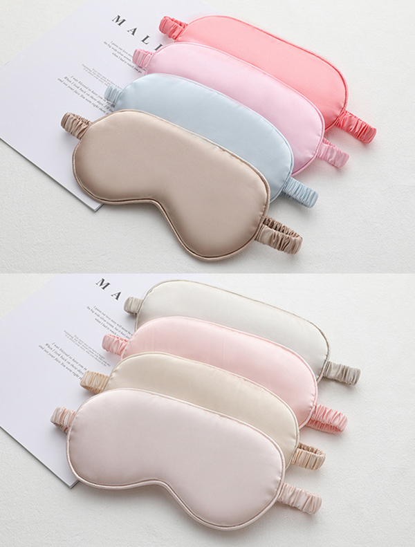🚩พร้อมส่ง🚩ผ้าปิดตาซาตินหนานุ่ม แบบสวมหัวยางยืด ผ้าไหมนุ่มลื่นละมุนผิว กันแสงมิด - Sleeping eye cover (AC141-แบบเรียบ)