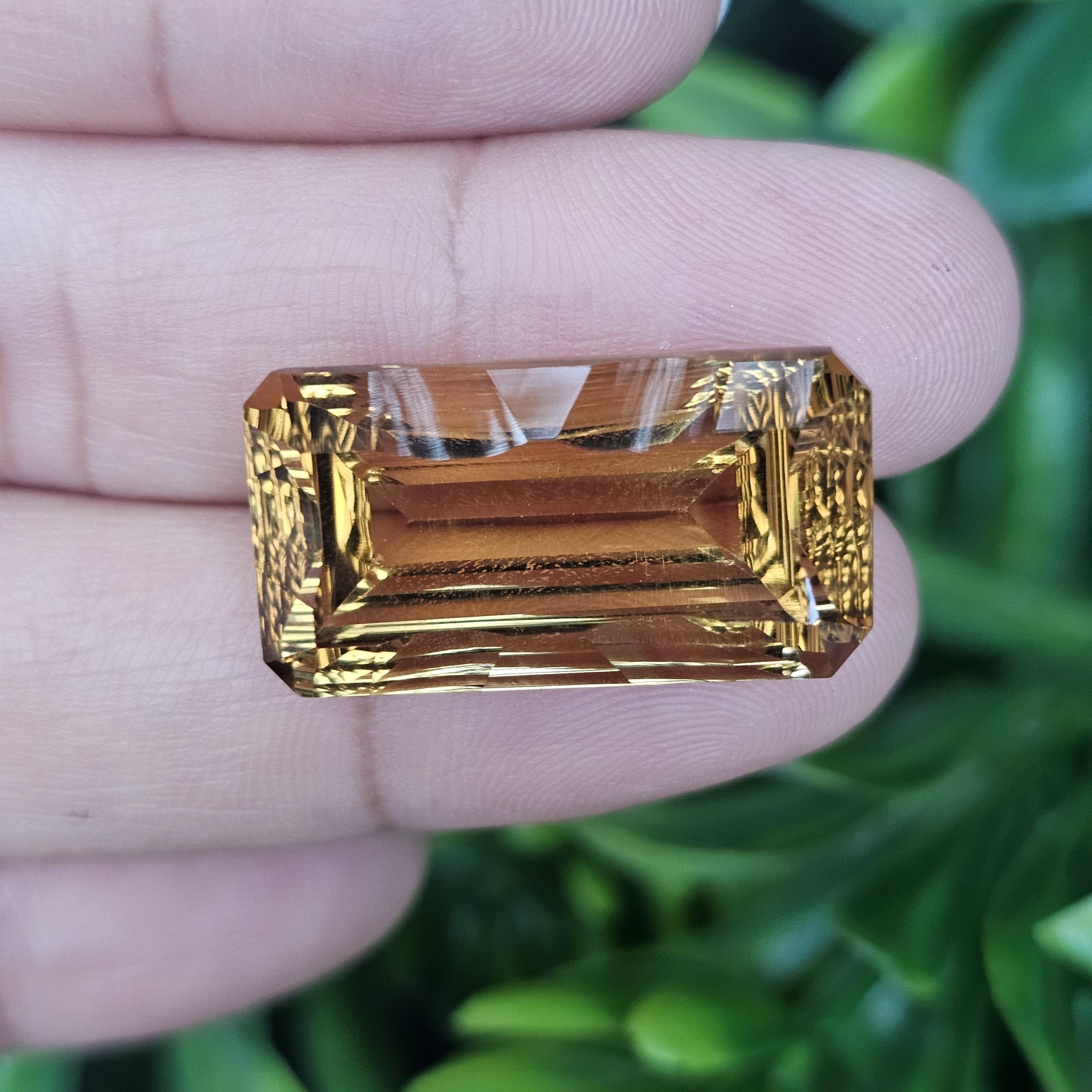 พลอย ซิทริน Citrine 27.01 กะรัต (Cts.) พลอยแท้ อัญมณีมงคลประจําวันเกิด เครื่องประดับพลอย