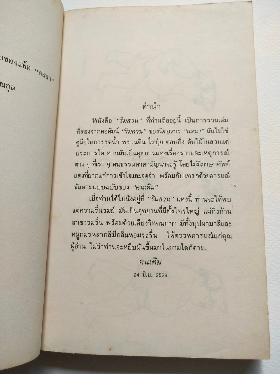 หนังสือเก่า 2529 **มีรอยเขียนชื่อหน้าแรก และมีตำหนิหน้า 199 สันห่าง "ริมสวน2" โดย คนเดิม ปก แม้ทซ์บ๊อกซ์ จากการ์ตูนต้นฉบับของแพ็ท ลลนา