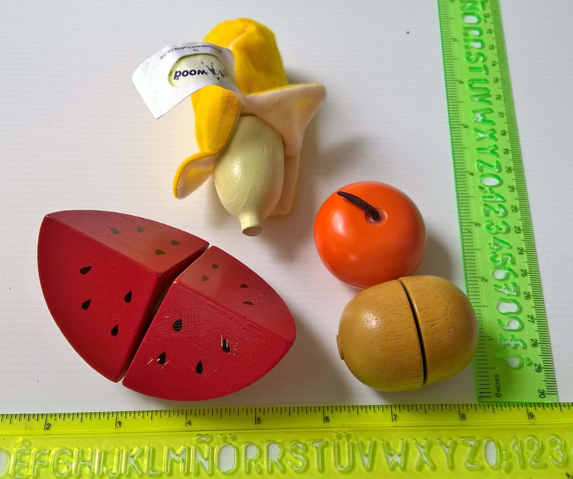 ชุดของเล่นไม้เพื่อการเรียนรู้สำหรับเด็ก, Roll Play ชุดผลไม้ กล้วย ส้ม แตงโม กีวี แยกขิ้น ปลอกเปลือกได้