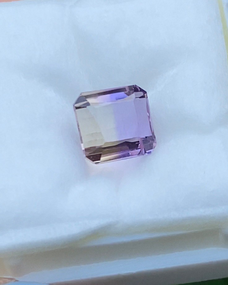 พลอย อเมทริน Natural Ametrine 4.32 กะรัต (Cts.) พลอยแท้ อัญมณีมงคลประจําวันเกิด เครื่องประดับพลอย