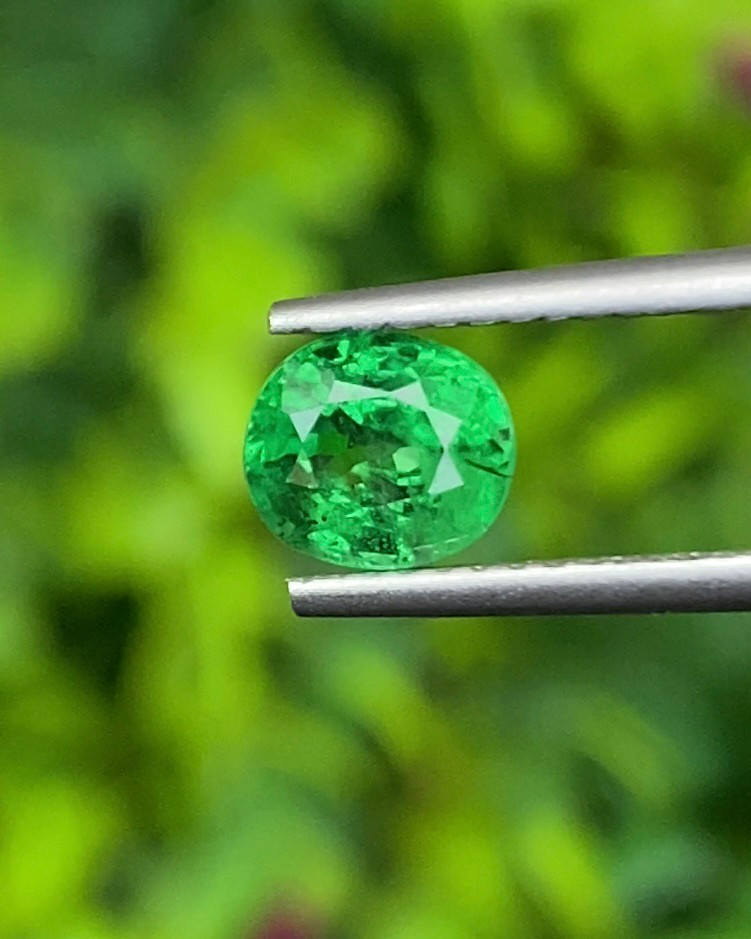 พลอย ซาโวไรท์ Tsavorite Garnet 1.25 กะรัต (Cts.) ดิบ Unheated พลอยแท้ อัญมณีมงคลประจําวันเกิด เครื่องประดับพลอย