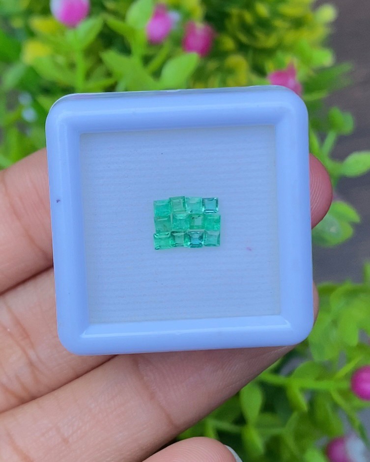 พลอย มรกต Natural Emerald แซมเบีย 0.53 กะรัต (Cts.) 12 เม็ด (Pcs.) พลอยแท้ อัญมณีมงคลประจําวันเกิด เครื่องประดับพลอย