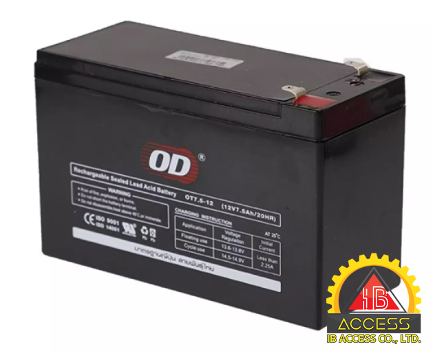 Battery 12V 7.5Ah ยี่ห้อ OD