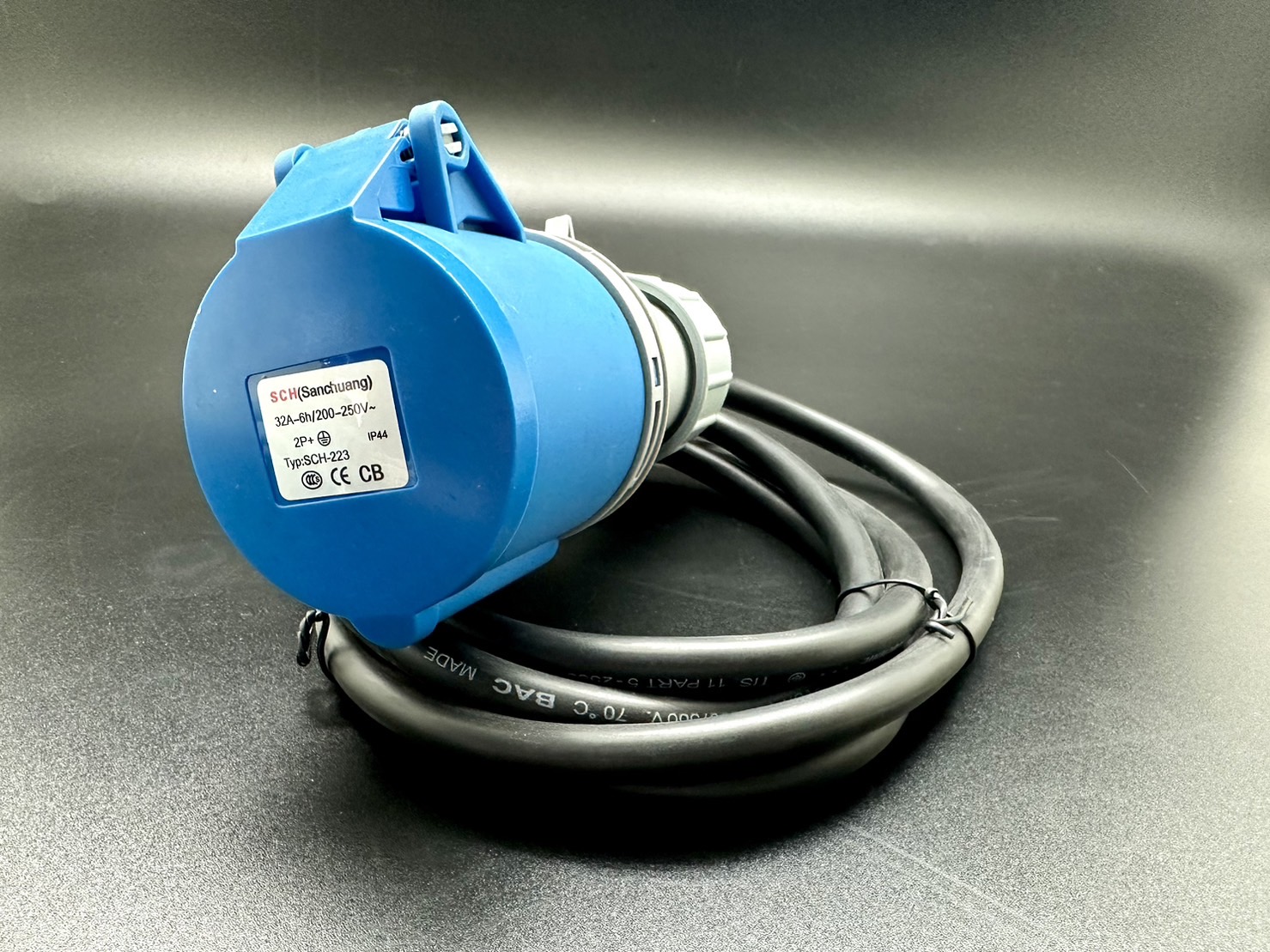 สายไฟVCT มีปลั๊ก หัวเพาเวอร์ปลั๊ก 32A 2P+E ยาว 2 เมตร