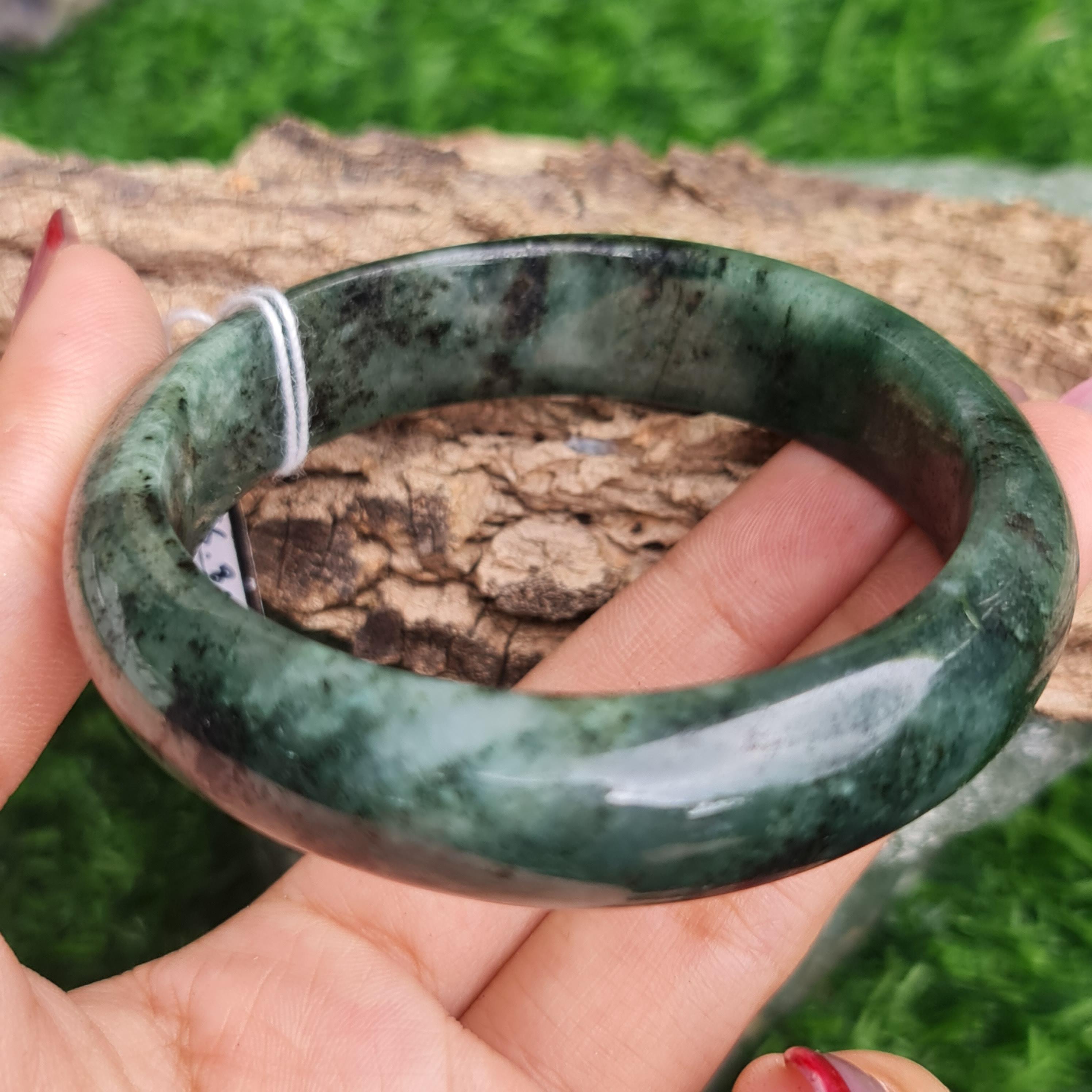 JB6804118 หยก พม่า แท้ Jade กำไลหยก 56.8 มม. (Jadeite bracelet) พม่า (Myanmar)