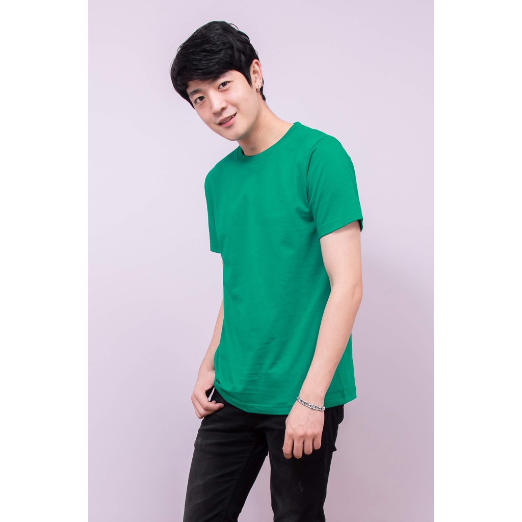 เสื้อยืด OV101 คอกลม ผ้าCotton100% 32 เนื้อนุ่ม ใส่สบาย สีเขียวมิ้นท์