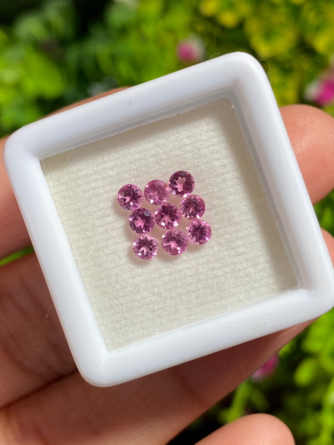 พลอย ทัวร์มาลีน Tourmaline 1.00 กะรัต (Cts.) 9 เม็ด พลอยแท้ อัญมณีมงคลประจําวันเกิด เครื่องประดับพลอย