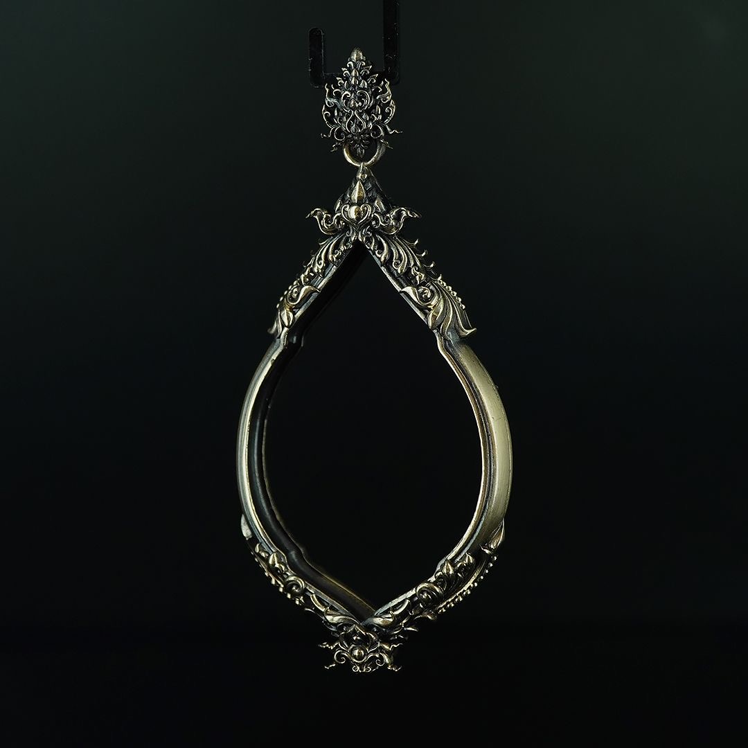 (แบบที่4.1) กรอบเนื้อบรอนซ์นอกรมซาติน สำหรับองค์พระขนาด ความสูง 4.7 เซนติเมตร ความกว้าง 3.2 เซนติเมตร