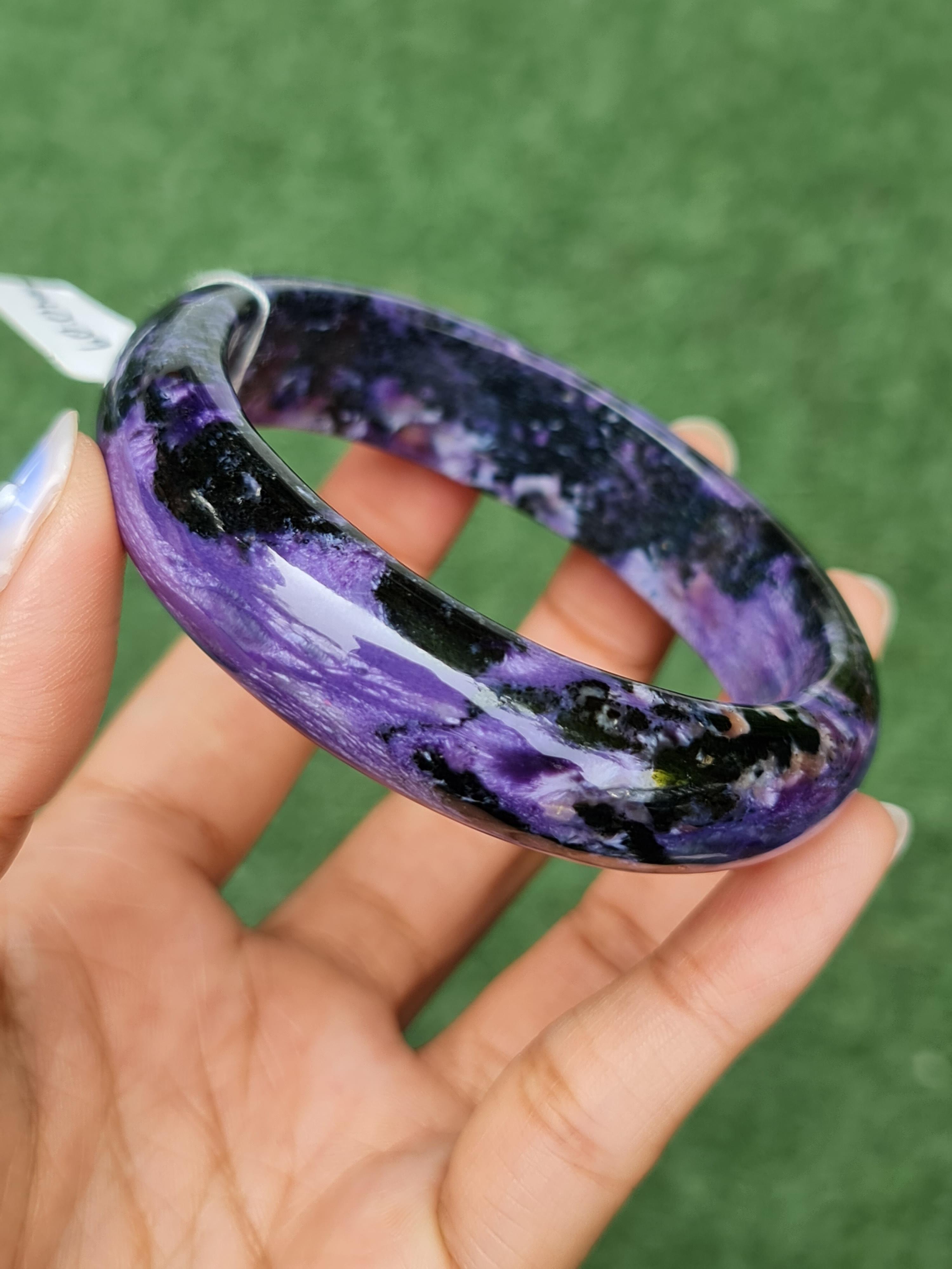 กำไล ชารอยต์ (Charoite) CR00703 002 พลอยแท้ อัญมณีมงคลประจําวันเกิด เครื่องประดับพลอย
