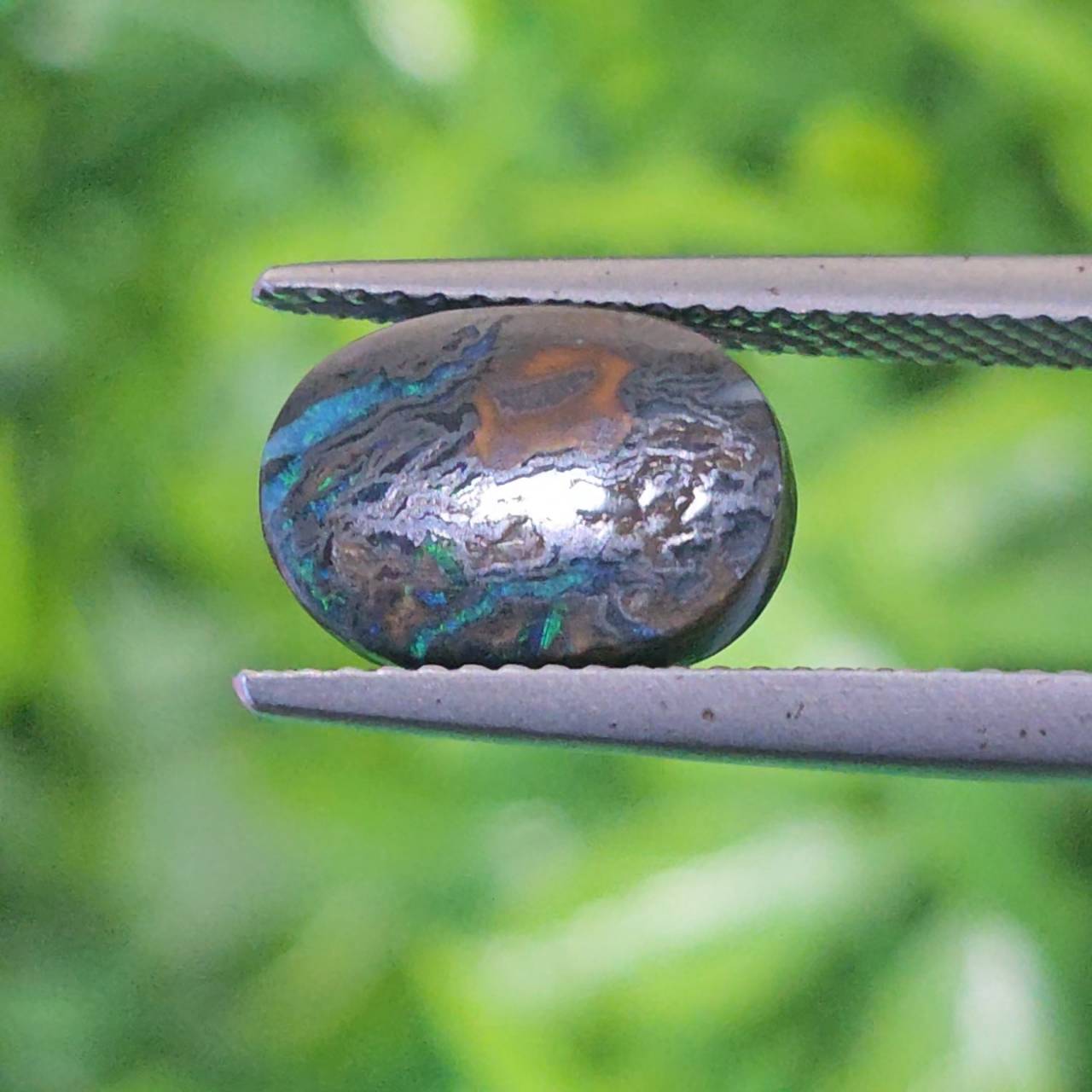 พลอย โบลเดอร์ โอปอล ออสเตรเลีย Australian Boulder Opal 3.86 กะรัต (Cts.) พลอยแท้ อัญมณีมงคลประจําวันเกิด เครื่องประดับพลอย