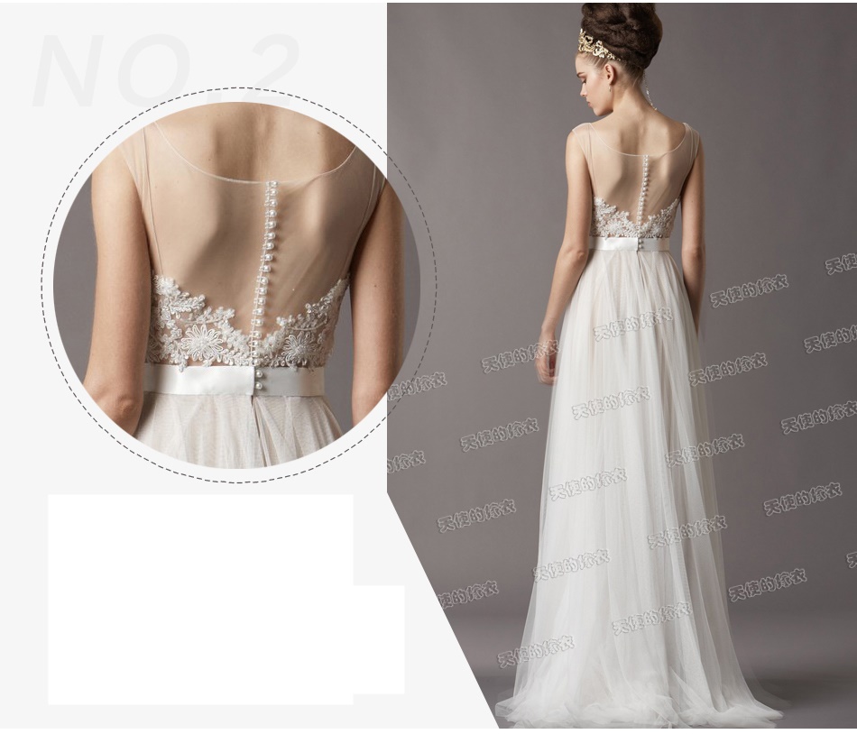 ชุดแต่งงาน แขนกุด ซีทรูช่วงอก ชายตรง