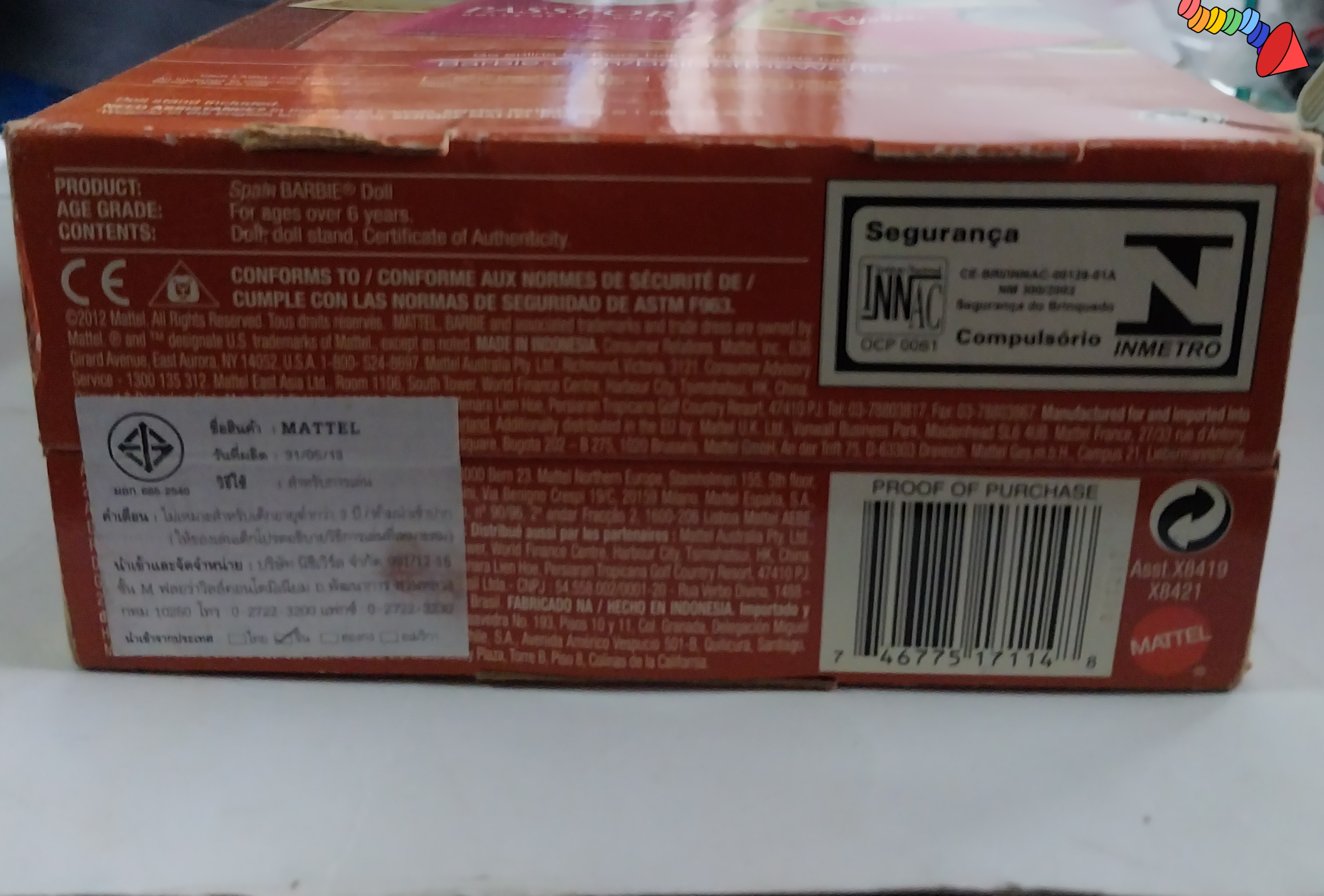 มือ1 เก่าเก็บในกล่อง **กล่องมีตำหนิ ตุ๊กตาบาร์บี้ รุ่น Dolls of the World_Spain ตุ๊กตาสเปน