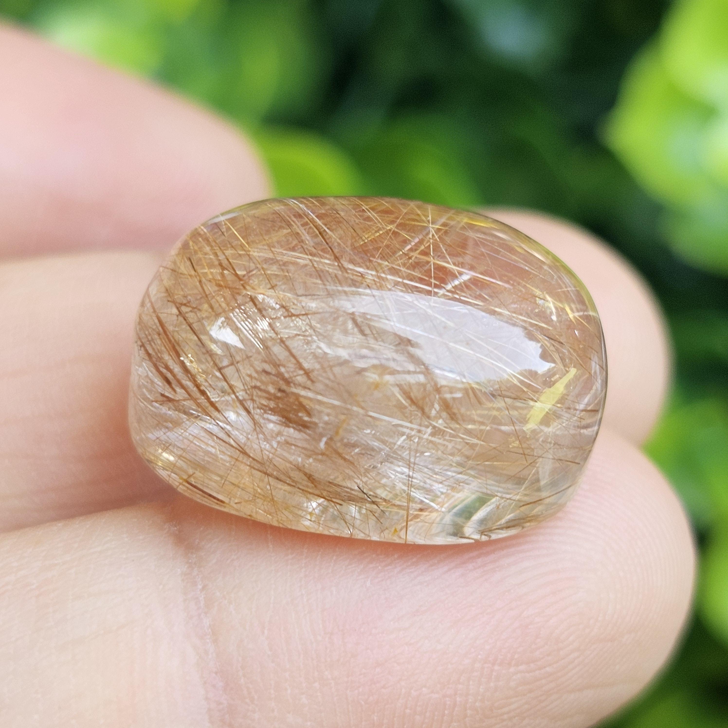 ไหมทอง ควอตซ์ Golden Rutilated Quartz 30.46 กะรัต Cts.พลอยแท้ อัญมณีมงคลประจําวันเกิด เครื่องประดับพลอย