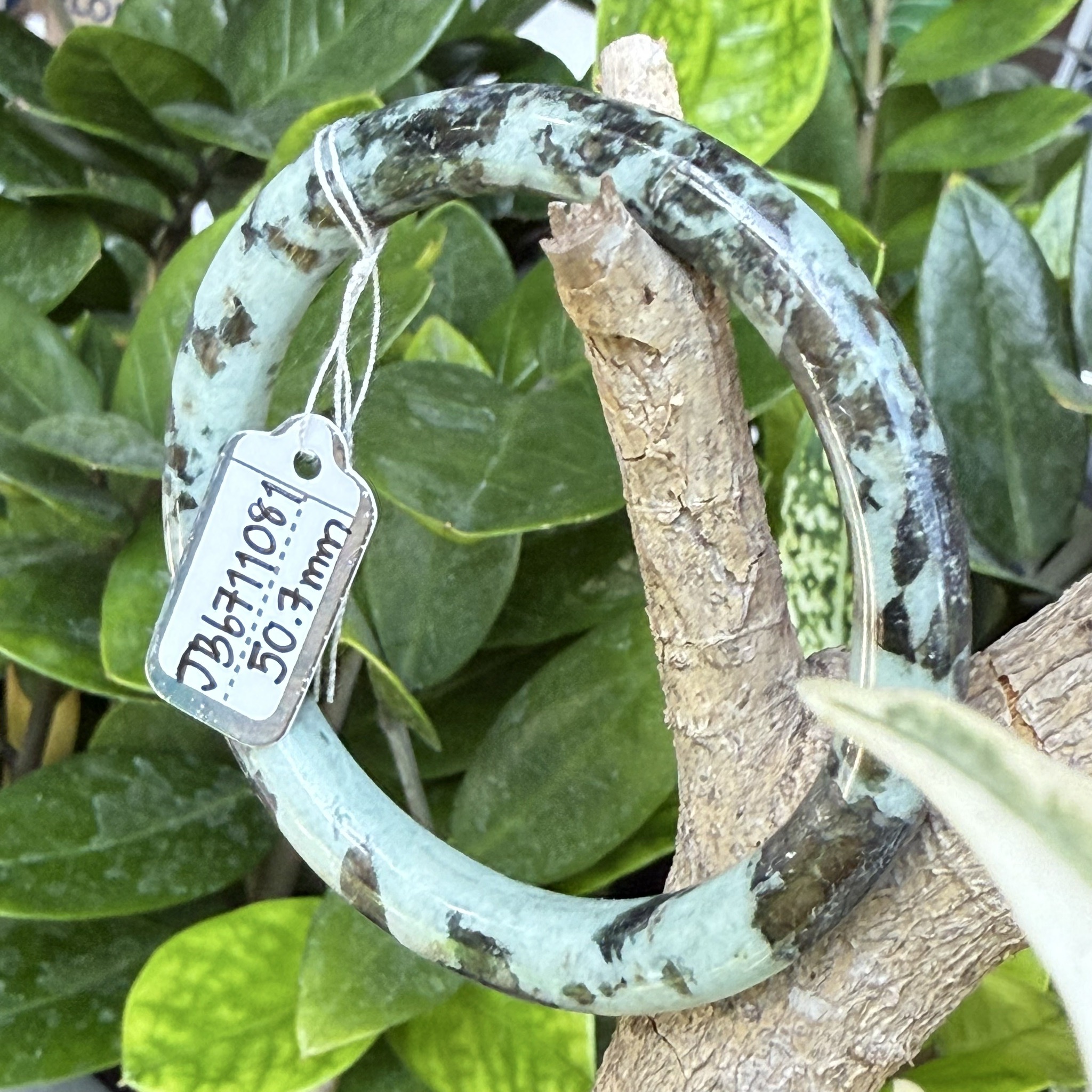 JB6711081 หยก พม่า แท้ Jade กำไลหยก 50.7 มม. (Jadeite bracelet) พม่า (Myanmar)