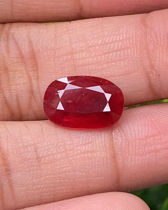 พลอย ทับทิม เผาเก่า 5.16 กะรัต พร้อมใบเซอร์ พลอยแท้ อัญมณีมงคลประจําวันเกิด เครื่องประดับพลอย