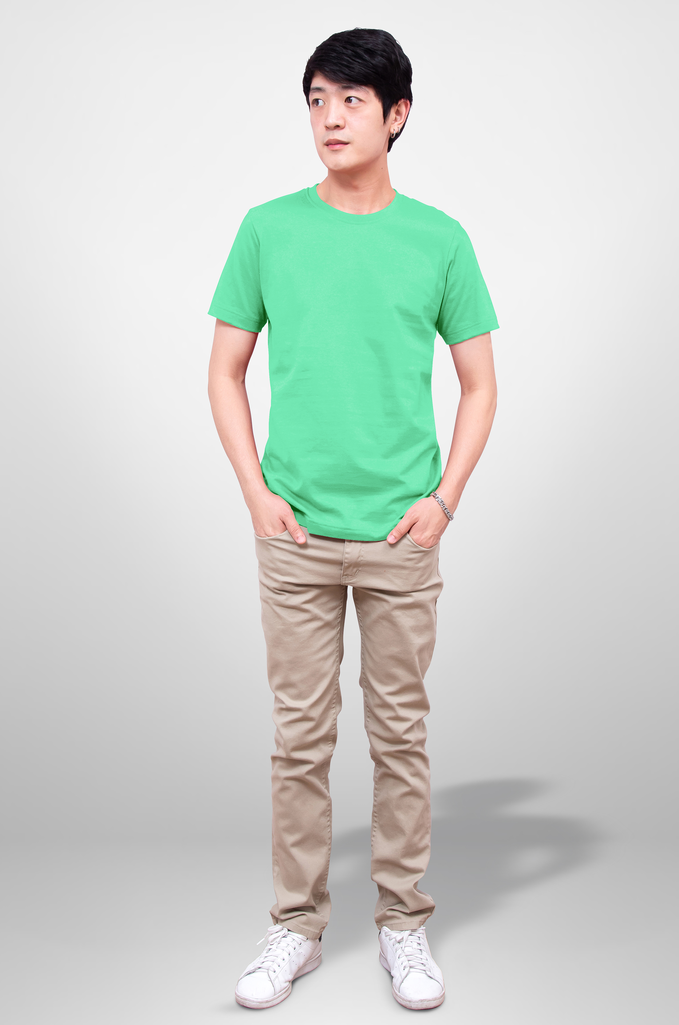 Noproblem Noproblem ยอดขาย No.1 รับประกัน ไม่ย้วย ไม่ยืด ผ้านุ่ม เสื้อยืด สีพื้น เสื้อยืดคอกลม สีเขียวมิ้นท์