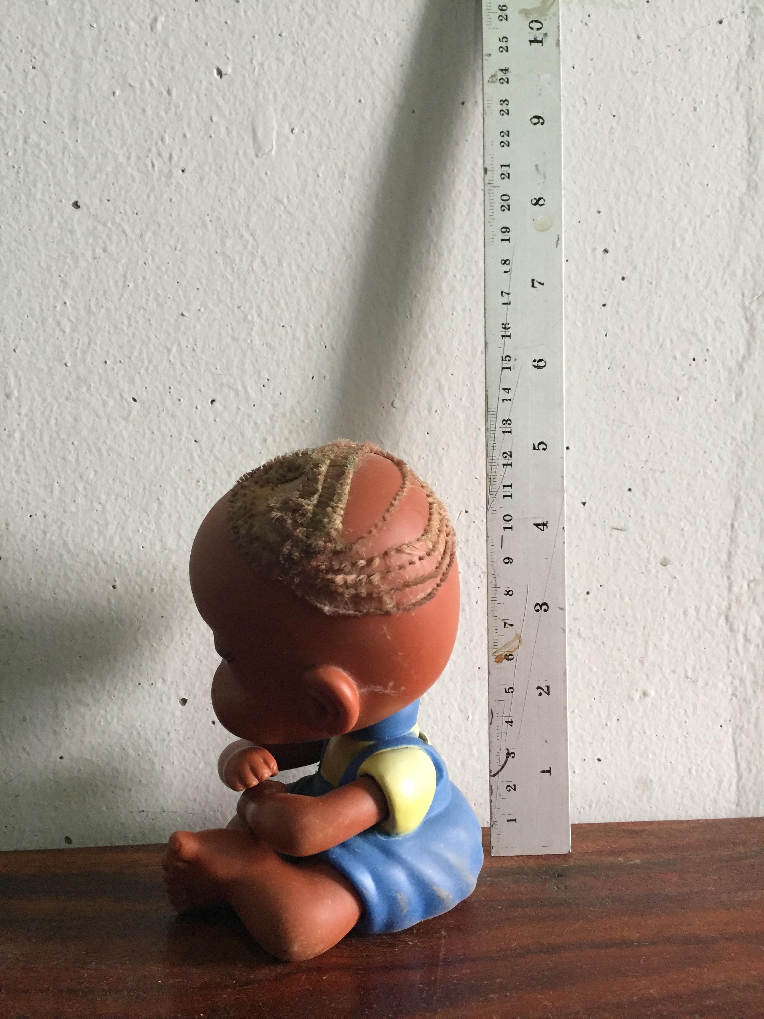 ตุ๊กตาโบราณ หัวดุ๊กดิ๊ก ขดลวดขึ้นสนิม ผมตัดหมด ตามภาพ