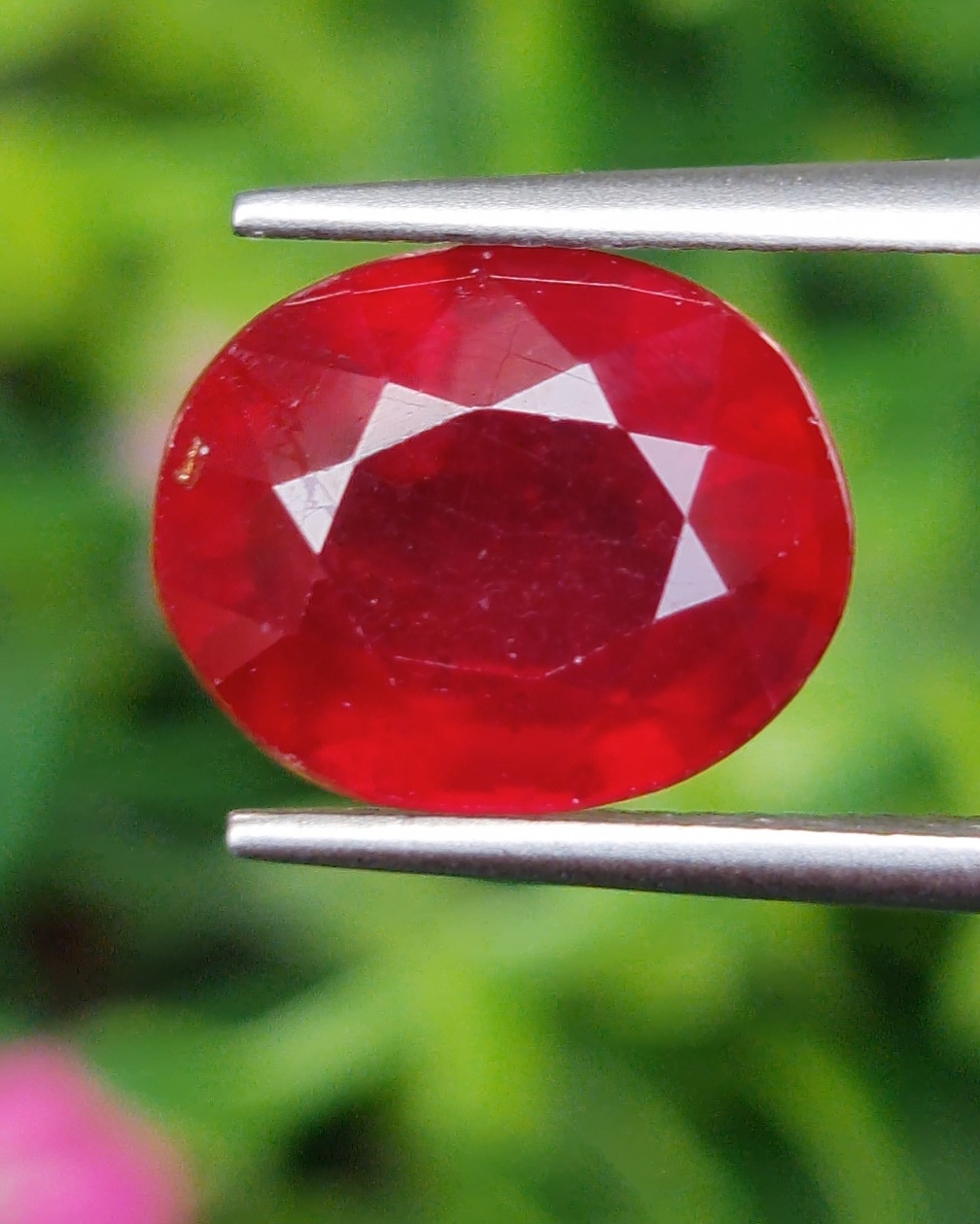 พลอย ทับทิม Ruby sapphire 7.81 กะรัต (Cts.) VS พลอยแท้ อัญมณีมงคลประจําวันเกิด เครื่องประดับพลอย