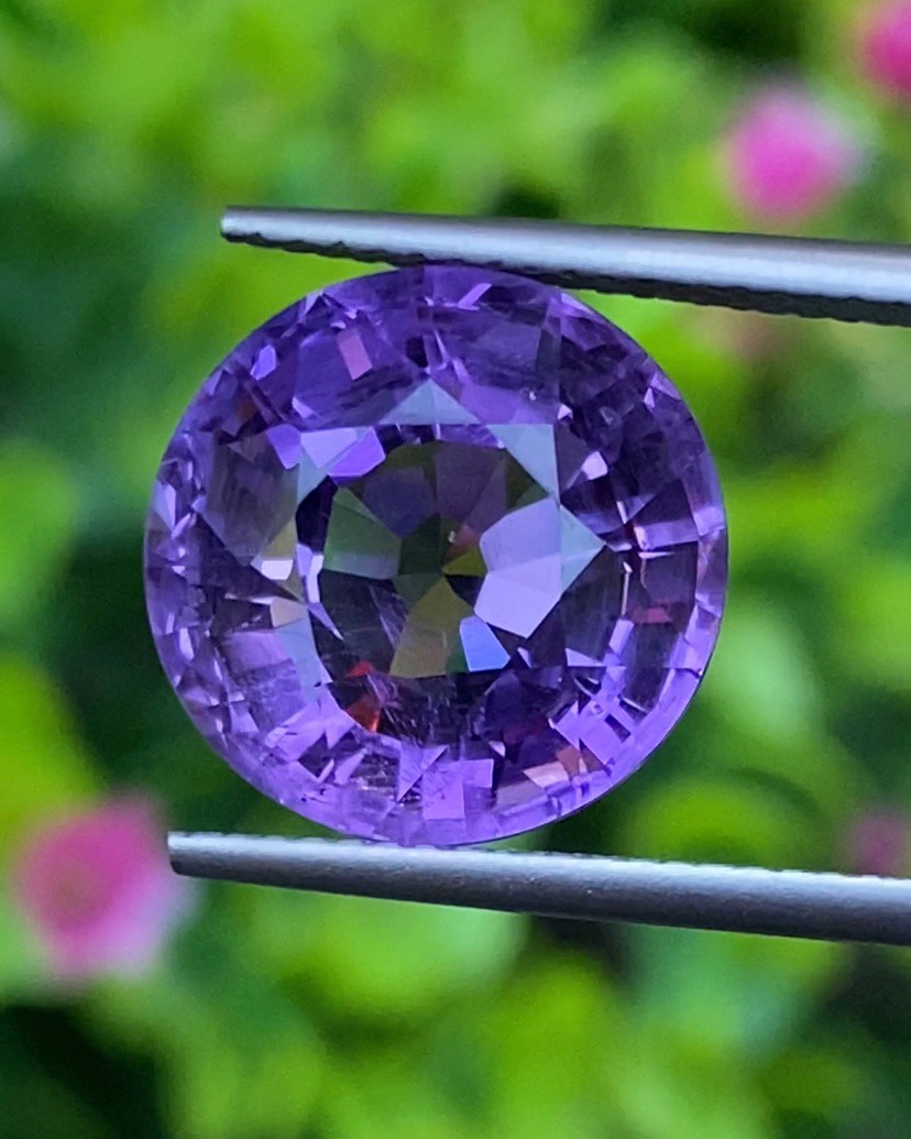 พลอย อเมทิส Amethyst 9.88 กะรัต (Cts.) พลอยแท้ อัญมณีมงคลประจําวันเกิด เครื่องประดับพลอย