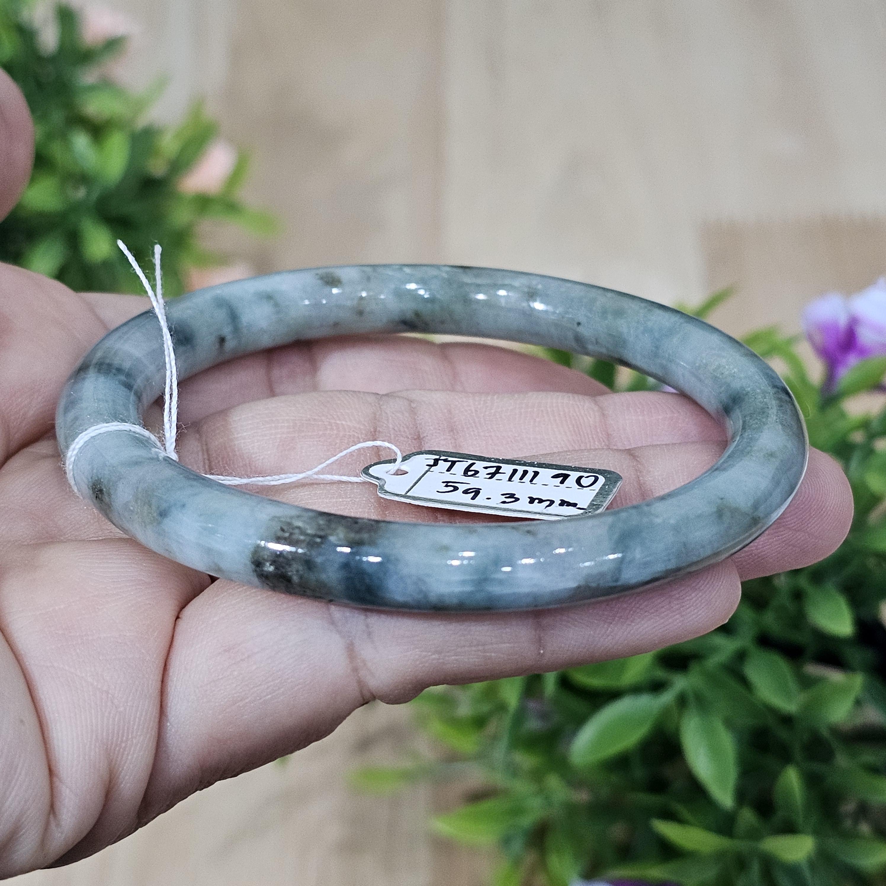 JB671190 หยก พม่า แท้ Jade กำไลหยก 59.3 มม. (Jadeite bracelet) พม่า (Myanmar)