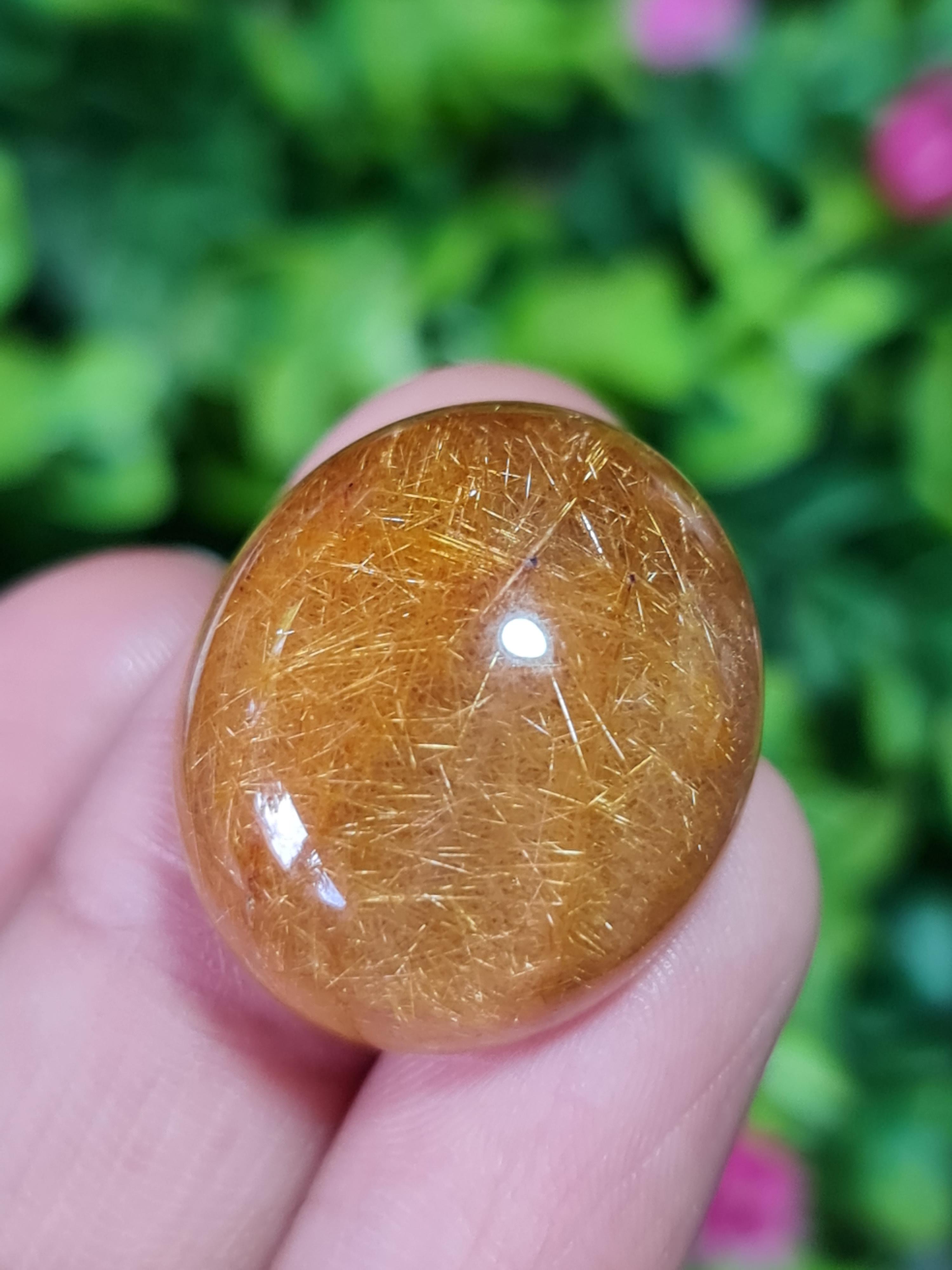 ไหมทอง ควอตซ์ Golden Rutilated Quartz 48.62 กะรัต Cts.พลอยแท้ อัญมณีมงคลประจําวันเกิด เครื่องประดับพลอย