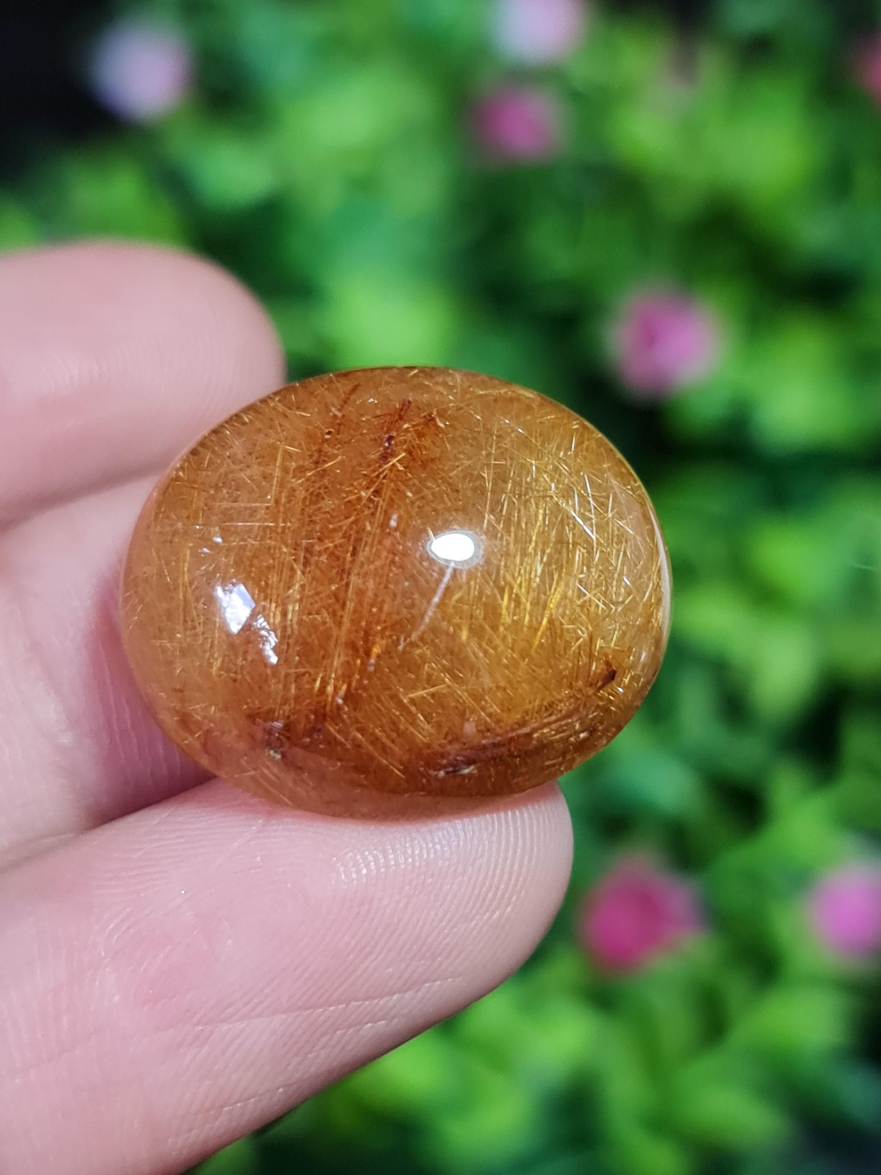 ไหมทอง ควอตซ์ Golden Rutilated Quartz 38.05 กะรัต Cts.พลอยแท้ อัญมณีมงคลประจําวันเกิด เครื่องประดับพลอย