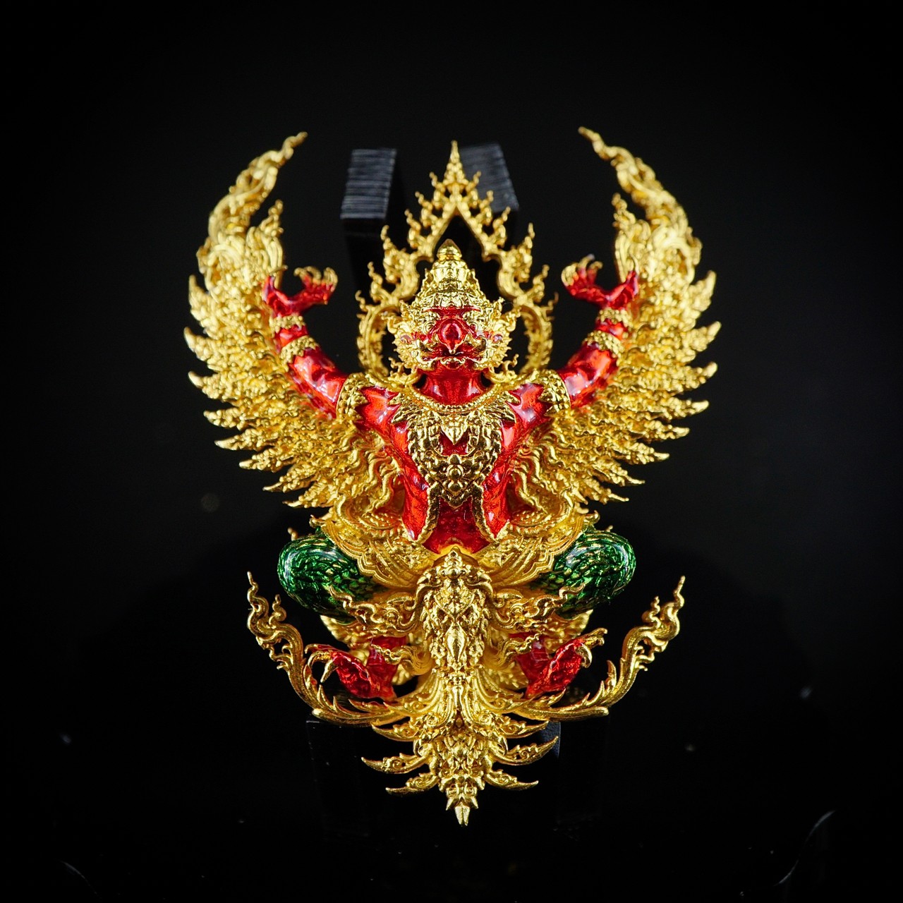 พญาครุฑ พญาเวนไตย รหัส 14 เนื้อทองลำอู่ชุบทองลงยา
