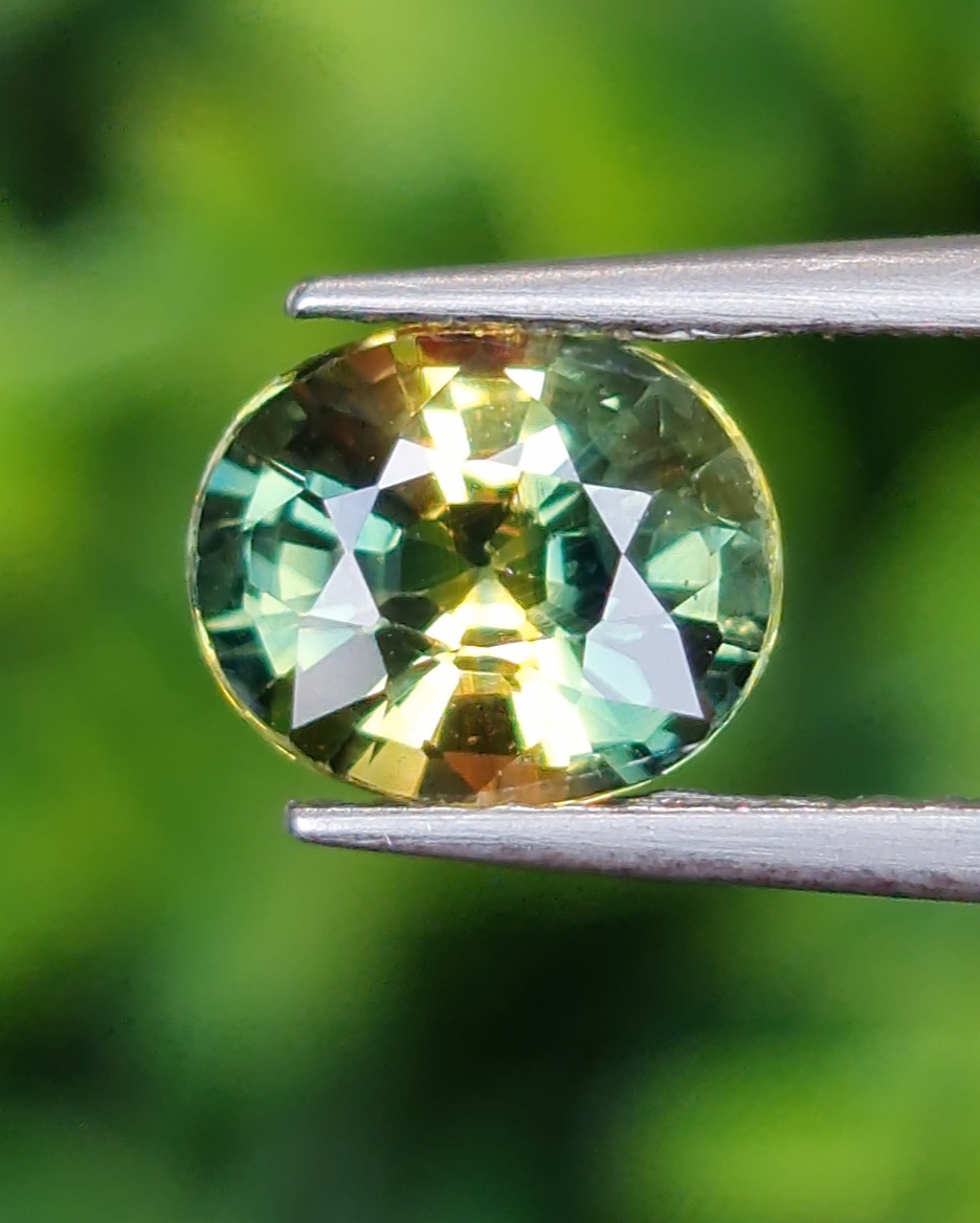 พลอย แซฟไฟร์ 2 สี Bi Color Sapphire 1.51 กะรัต (Cts.) พลอยแท้ อัญมณีมงคลประจําวันเกิด เครื่องประดับพลอย