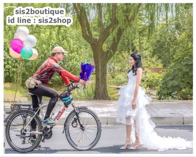 ชุดแต่งงาน เกาะอก หน้าสั้นหลังยาว