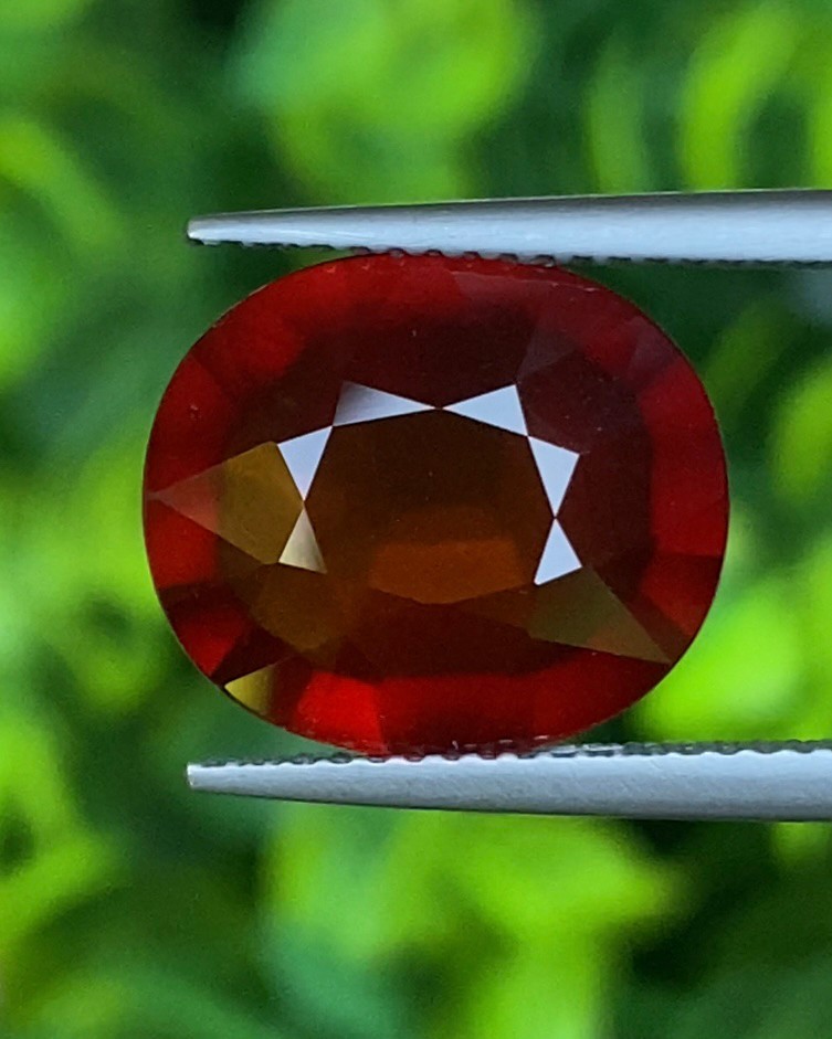 พลอย เฮลโซไนท์ การ์เน็ท Hessonite Garnet 7.87 กะรัต (Cts.) ดิบ Unheated พลอยแท้อัญมณีมงคล ประจําวันเกิด เครื่องประดับพลอย
