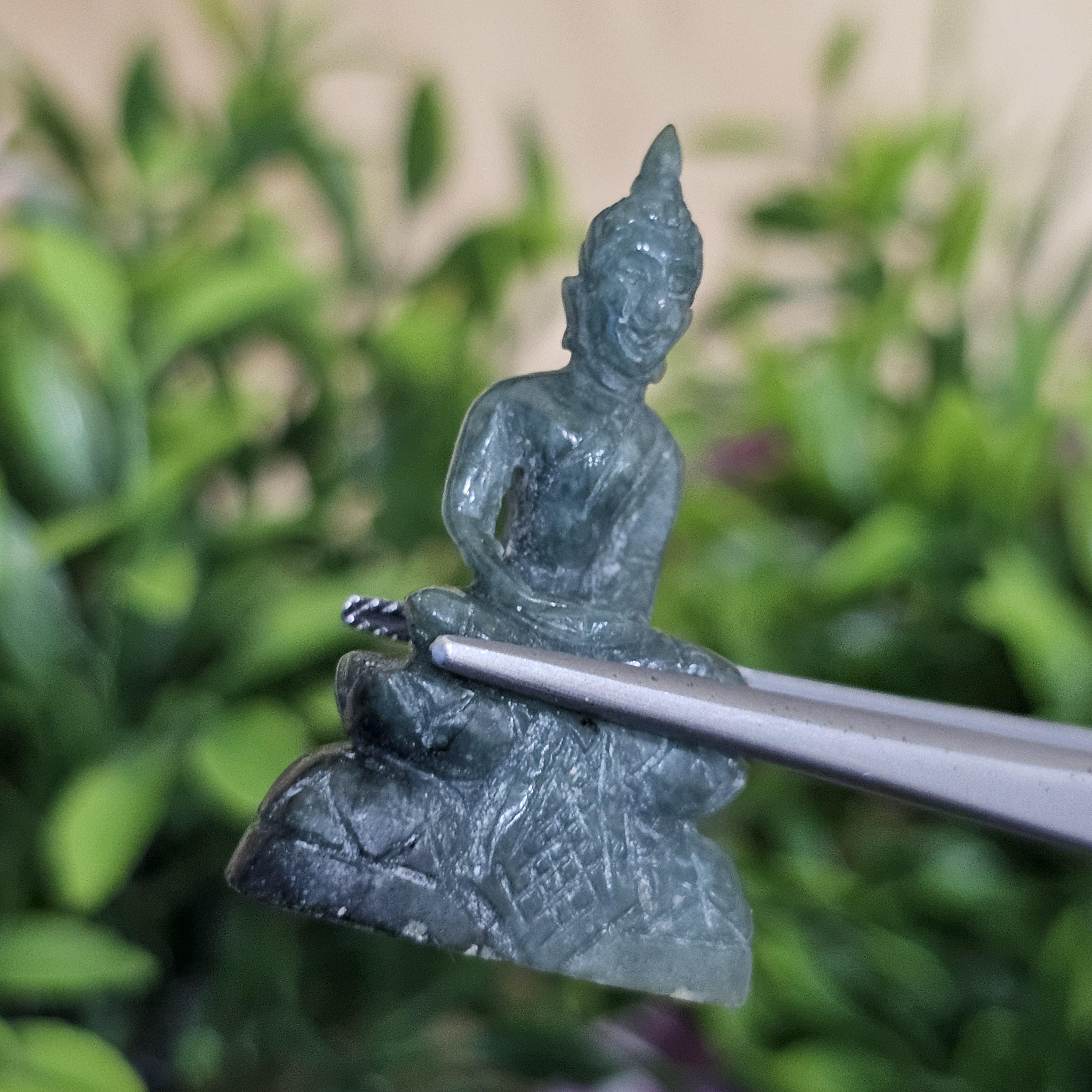 หยก แกะสลัก รูป พระ (Burmese jadeite) 44.89 กะรัต (cts.) หยก พม่า แท้