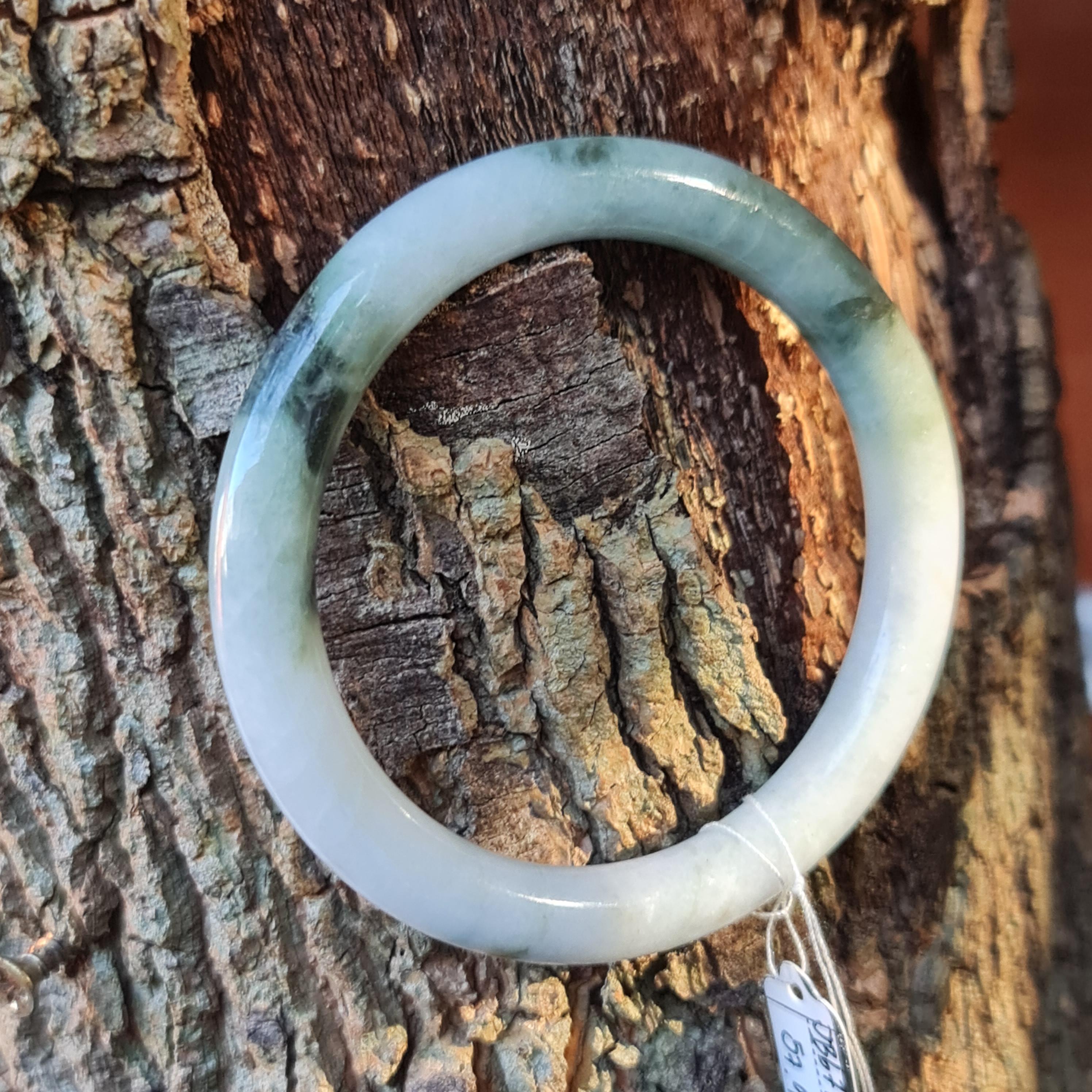 JB6711133 หยก พม่า แท้ Jade กำไลหยก 57.9 มม. (Jadeite bracelet) พม่า (Myanmar)