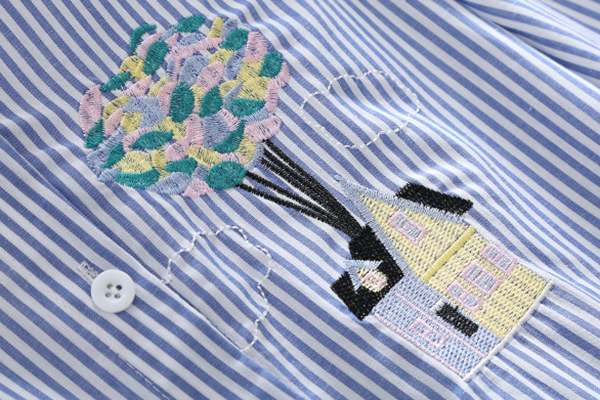 เดรสเชิ้ตแขนยาว เอวผูกจั๊ม แต่งปักลายวินเทจ (12290LM)