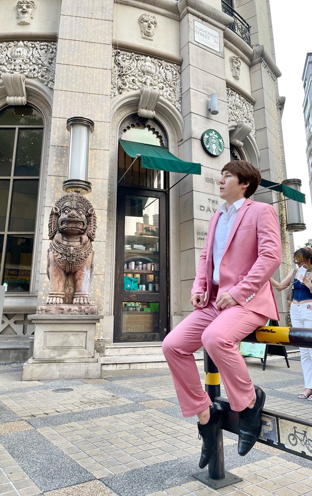 เช่า ชุดสูทชาย สูทสีชมพู สีปูน Dusty Rose