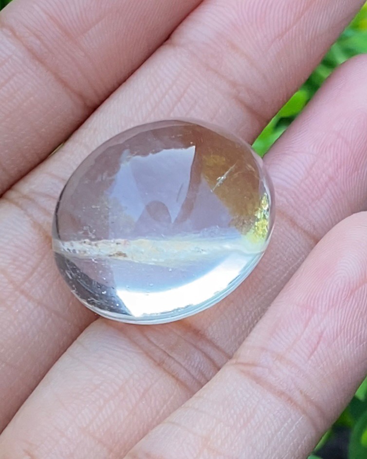 โป่งข่าม ควอตซ์ Rutilated Quartz 58.44 กะรัต Cts. พลอยแท้ อัญมณีมงคลประจําวันเกิด เครื่องประดับพลอย