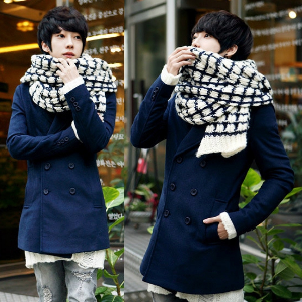 ผ้าพันคอกันหนาว ไหมพรมนุ่มฟูถักลายผืนยาวใช้ได้ทั้งชายหญิง (11937L)