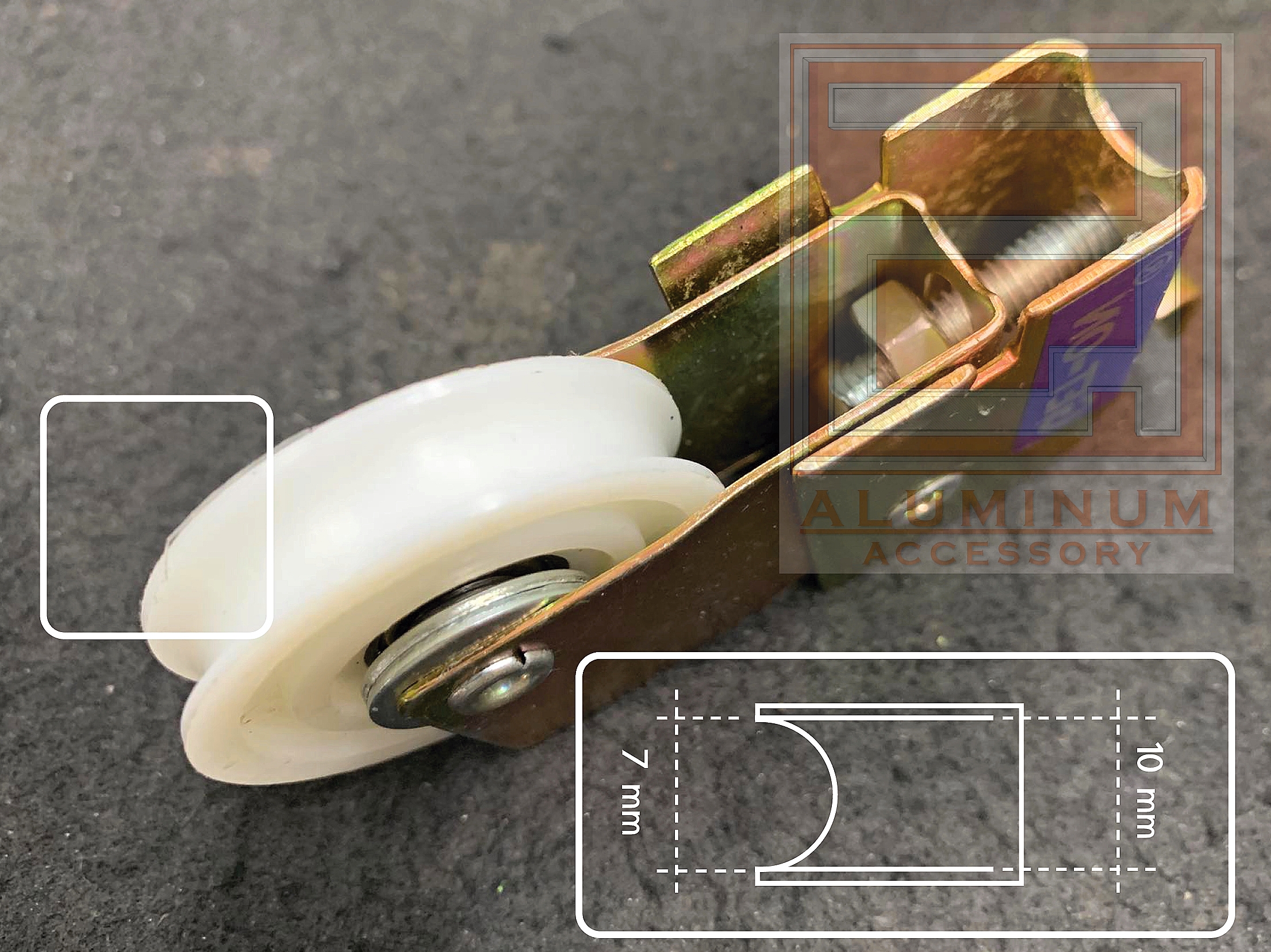 Get-On ล้อบานเลื่อน(ล้อน้ำเงิน) สำหรับบานหน้าต่างอลูมิเนียม(บานเล็ก)