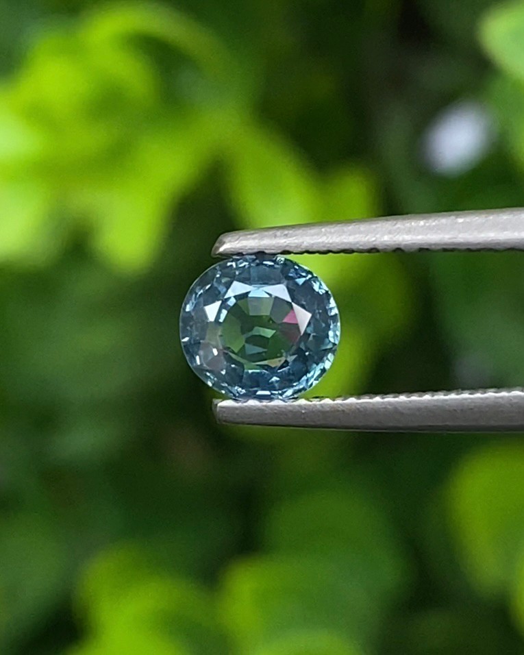 พลอย ไพลิน blue sapphire 0.67 กะรัต (Cts.) พลอยแท้ อัญมณีมงคลประจําวันเกิด เครื่องประดับพลอย