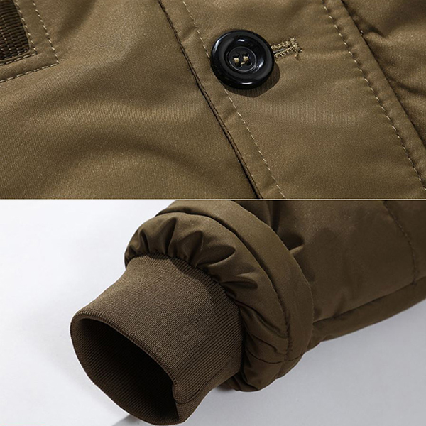 เสื้อโค้ทผู้ชายกันหนาวติดลบ แต่งเฟอร์ ฮู้ดถอดได้ (10112MM)