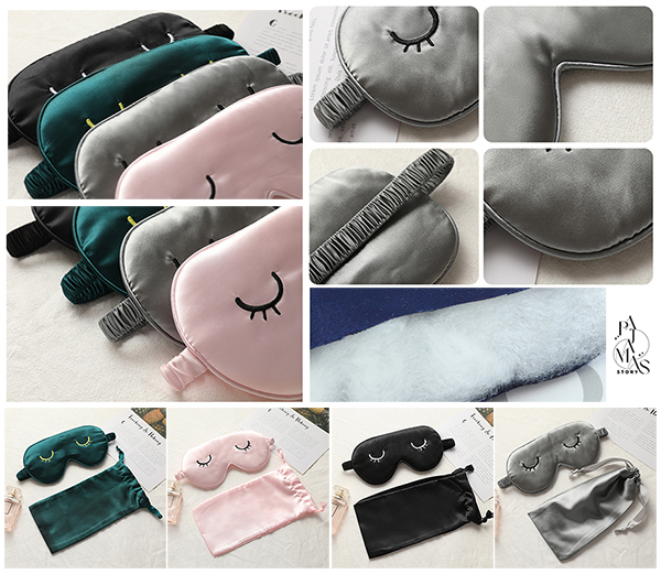 🚩พร้อมส่ง🚩ผ้าปิดตาซาตินหนานุ่มพร้อมถุงเก็บ ปักลายน่ารัก ผ้าละมุนผิวกันแสงมิด หลับสนิททั้งคืน - Sleeping eye cover (AC142-ปักลาย)