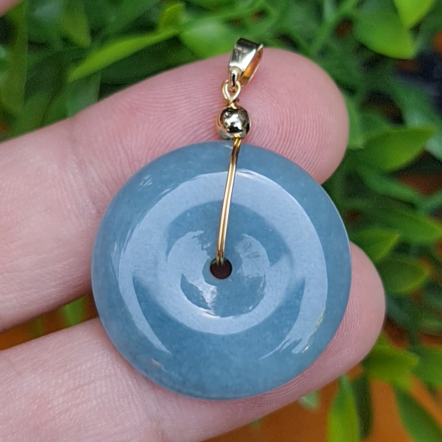 หยก จี้โดนัทหยก 45.15 Cts. (ฺBi Disc Jade) หยกแท้ อัญมณีมงคลประจําวันเกิด เครื่องประดับพลอย