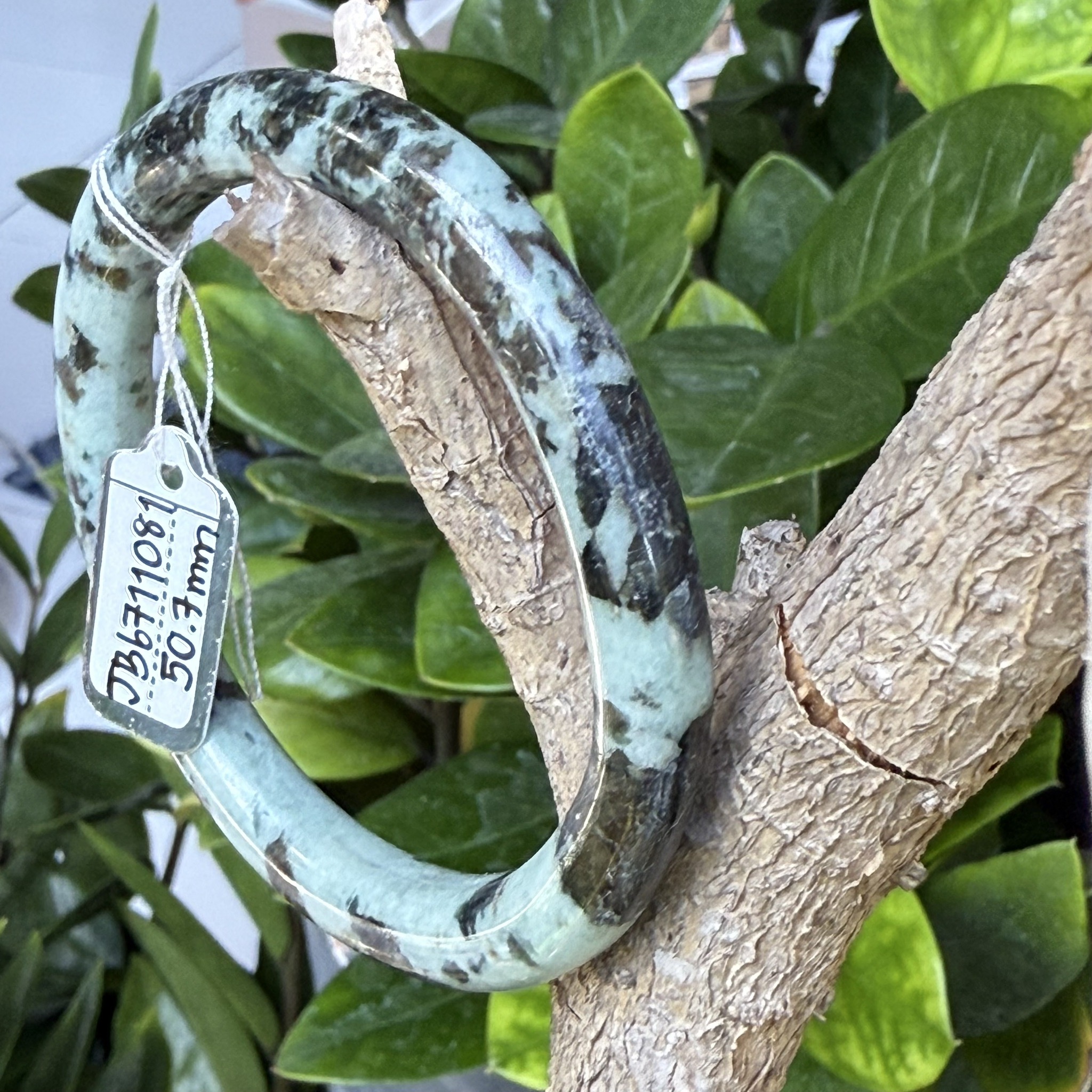 JB6711081 หยก พม่า แท้ Jade กำไลหยก 50.7 มม. (Jadeite bracelet) พม่า (Myanmar)