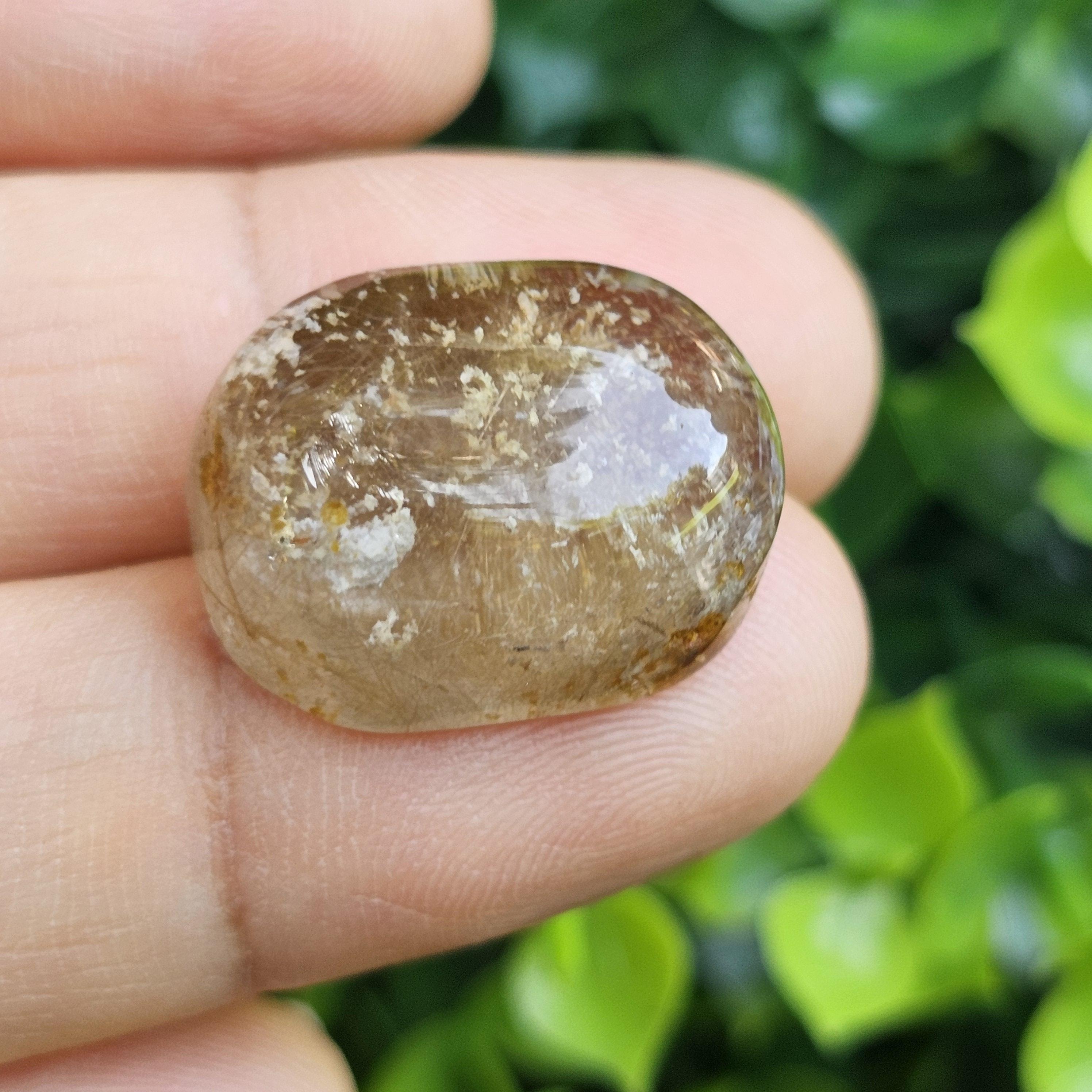 ไหมทอง ควอตซ์ Golden Rutilated Quartz 31.37 กะรัต Cts.พลอยแท้ อัญมณีมงคลประจําวันเกิด เครื่องประดับพลอย