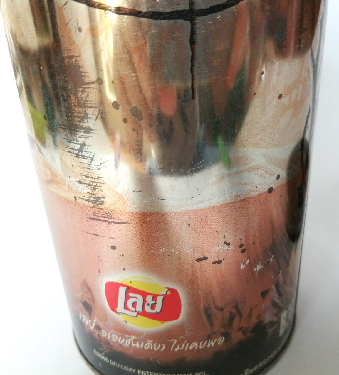 กระป๋องสังกะสี** มีตำหนิตามสภาพตามเวลา ขนมขบเคี้ยว เลย์ งานที่ระลึก ธงไชย แมคอินไตย์ อโรคาจอมยากับยาใจ กระป๋องสูง1ฟุตกว่าๆ ของเก่าสะสมงามเมื่อปี 2000งานเก่าหายาก